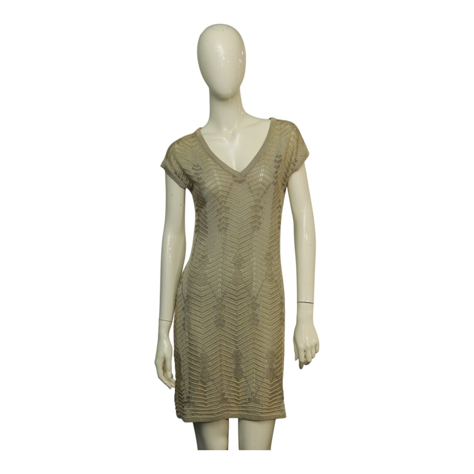 Missoni Missoni Gold Shiny Cap Sleeve Mini length Knit Dress S. 42 Size M / US 6-8 / IT 42-44 - 1 Thumbnail