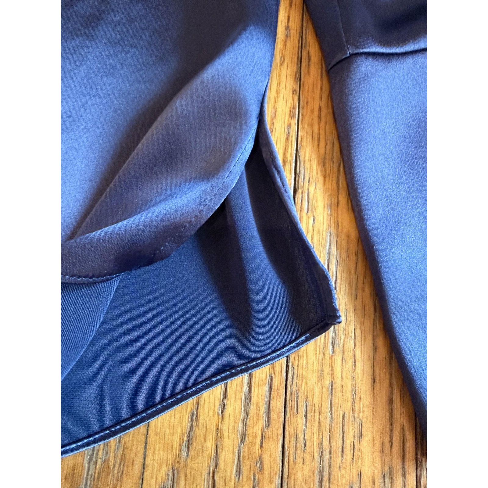 Drew Drew Womens Satin Blouse Sm Blue One-Shoulder Bell Sleeve Size S / US 4 / IT 40 - 3 Thumbnail