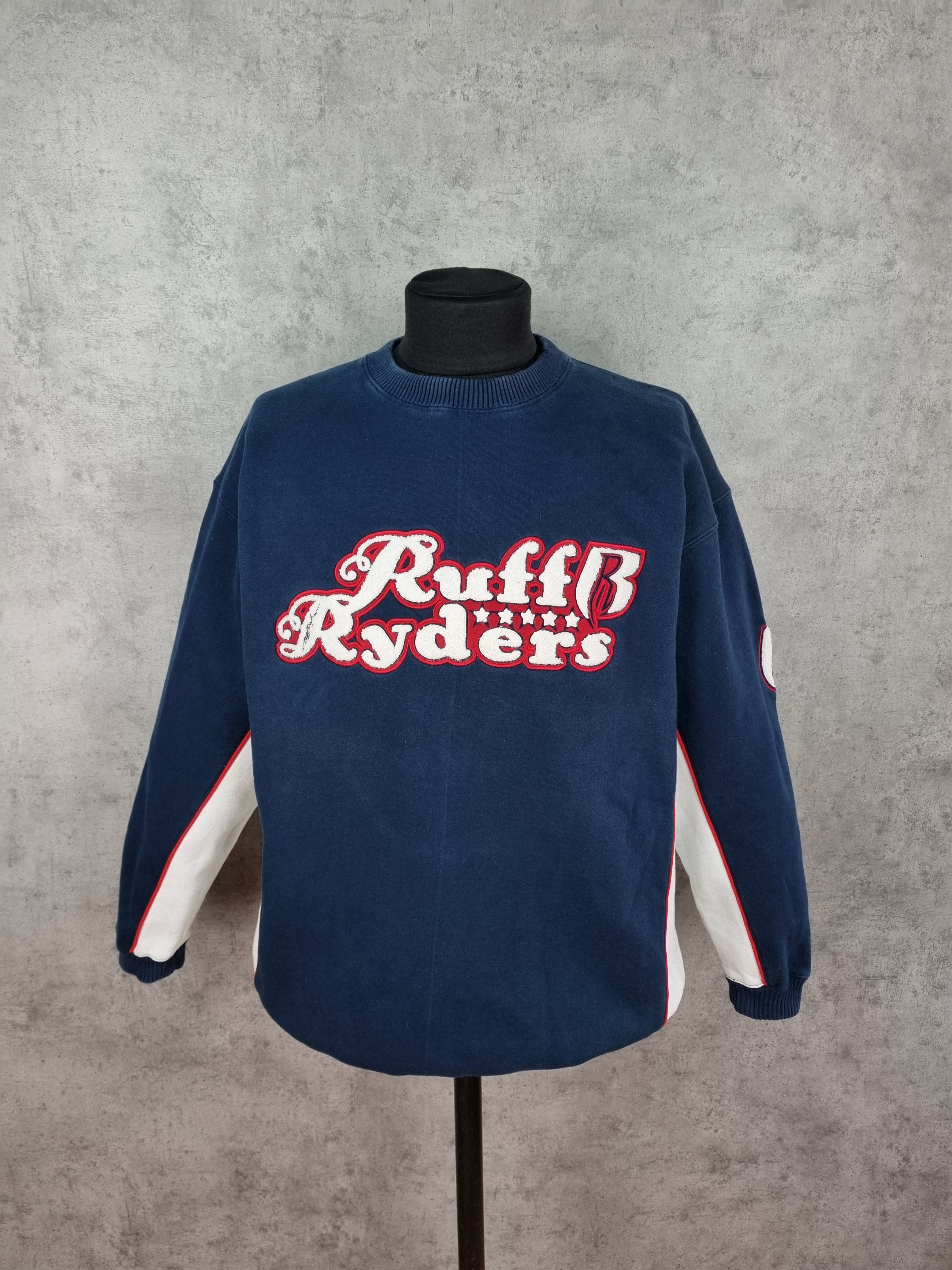 Rap Tees × Ruff Ryders × Vintage Ruff Ryders Spellout Big Logo Faded Sweatshirt Size US XL / EU 56 / 4 - 1 Thumbnail