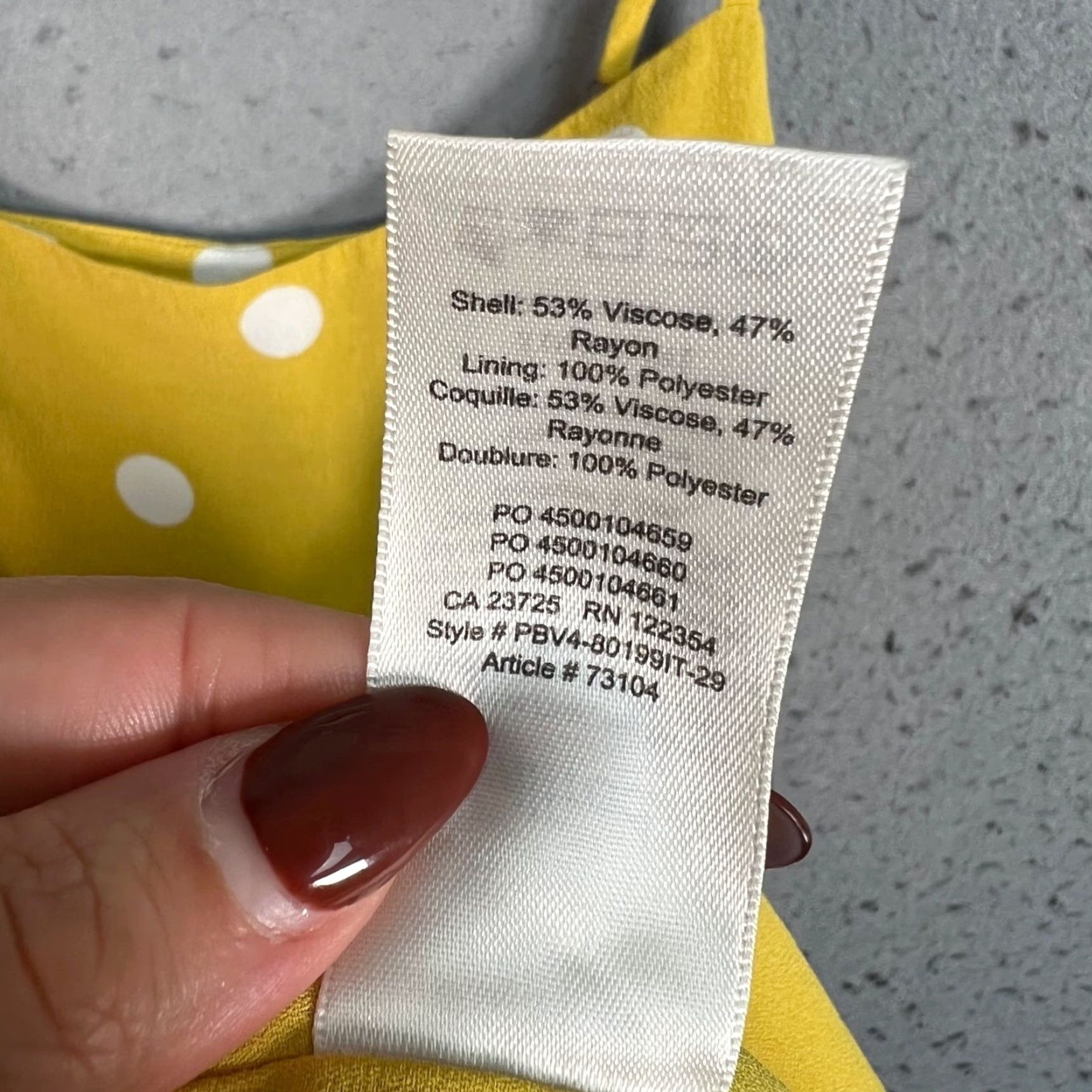 Vintage Wilfred Womens Size 2 Yellow Polka Dot Spaghetti Strap Mini Dress Shirt? Size XS / US 0-2 / IT 36-38 - 4 Thumbnail