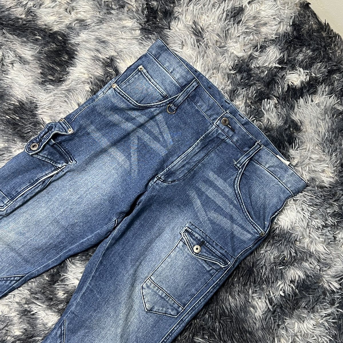 Japanese Brand IZ Frontier Denim Cargo Pants Size US 34 / EU 50 - 3 Thumbnail