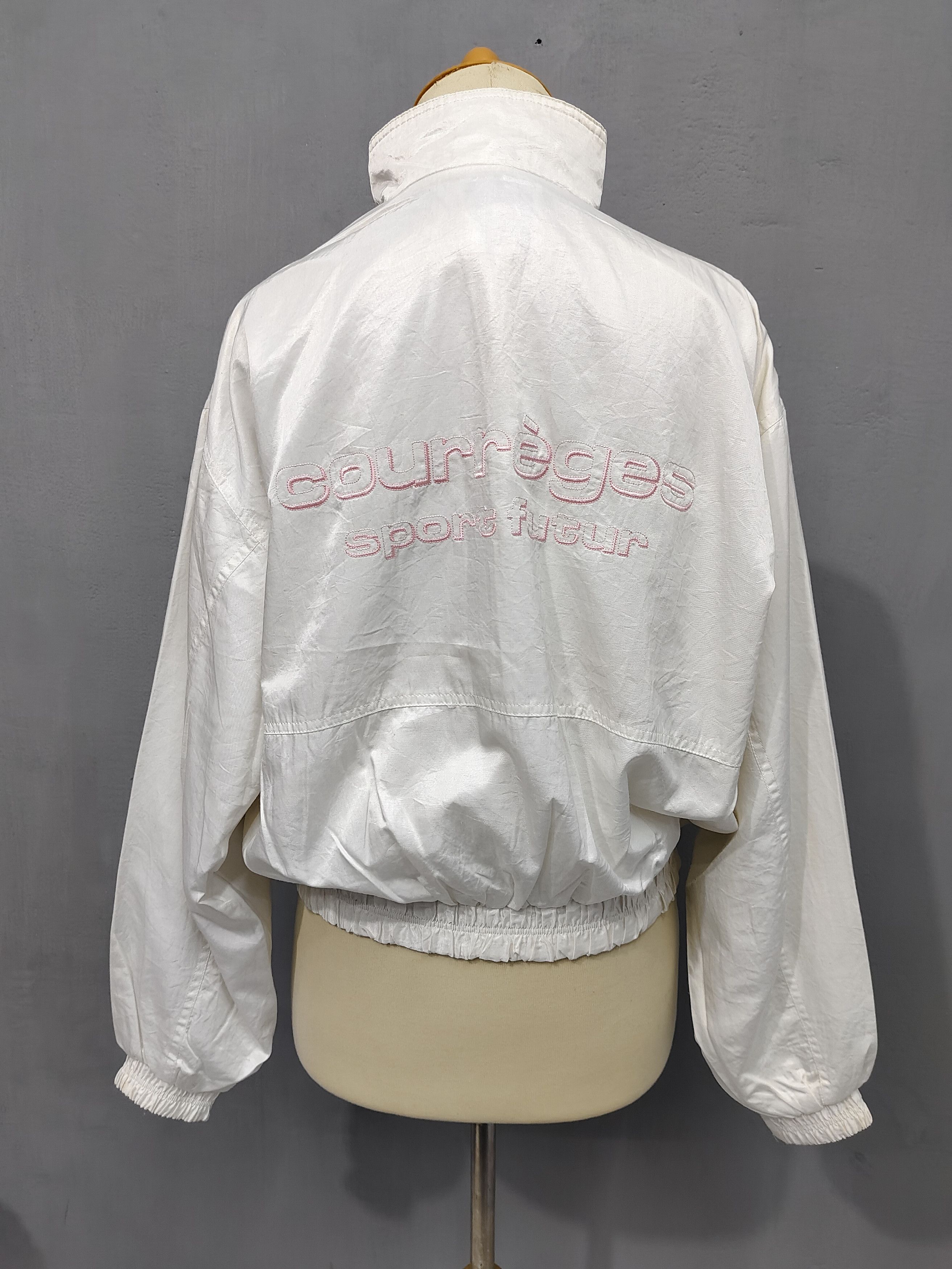 Courreges 90s Couregges Sport- Embroidered Script Cropped Track Jacket Size L / US 10 / IT 46 - 9 Thumbnail