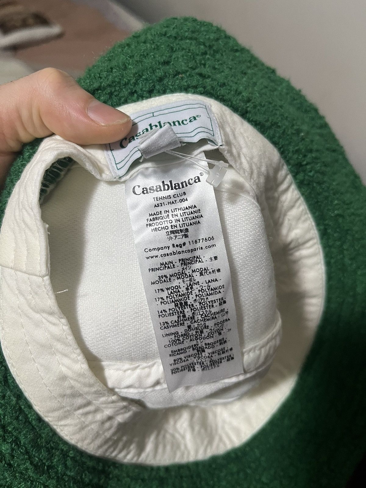 Casablanca CASABLANCA Logo Shearling Hat rare White wool patch bucket Size ONE SIZE - 2 Thumbnail