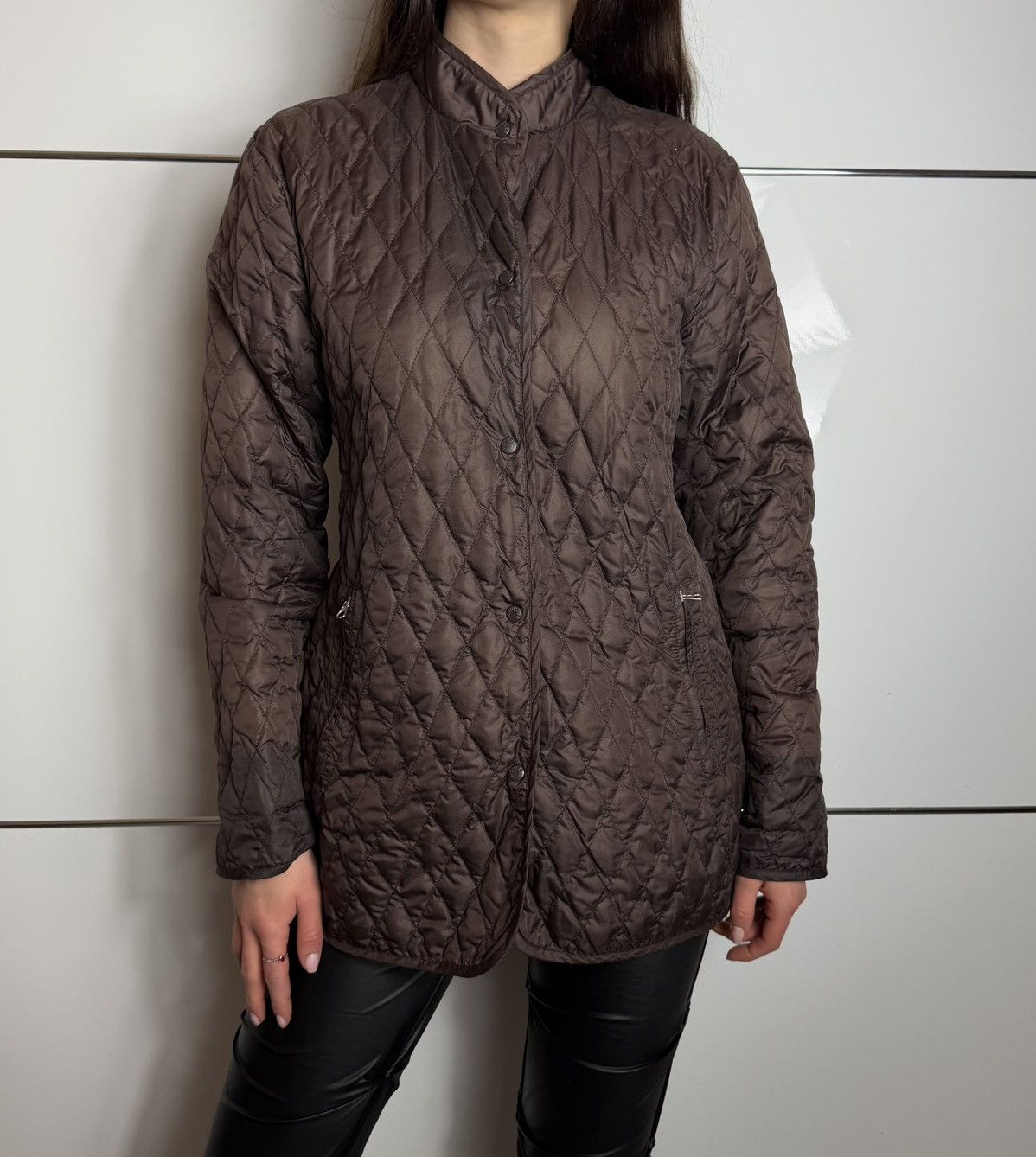 Moncler Moncler Brown Quilted Down Jacket Size L / US 10 / IT 46 - 1 Thumbnail