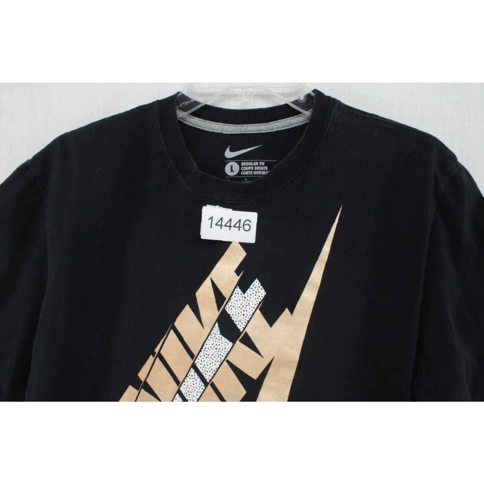 Nike Nike Tee Shirt Men L Black Swoosh Short Sleeve 100% Cotton Athleisure GYM Graphic Print Casual Shirt Nike Mens Size US L / EU 52-54 / 3 - 6 Thumbnail