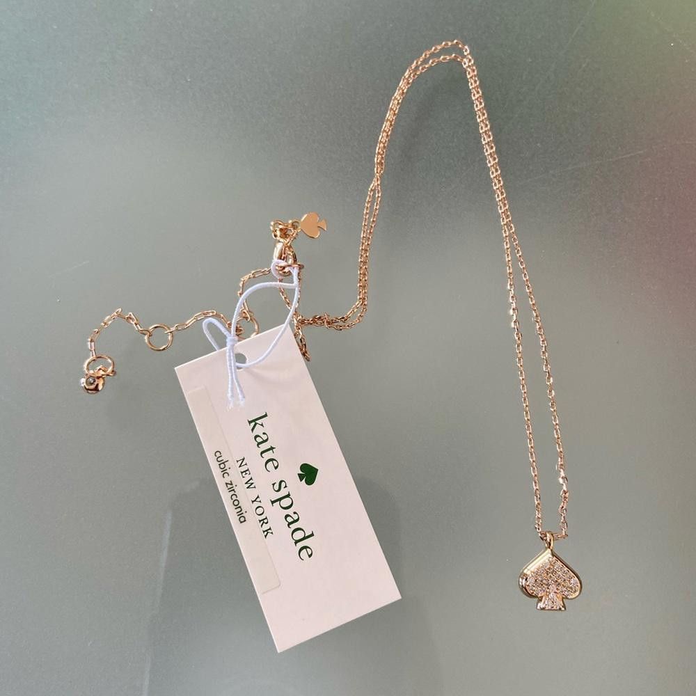 Designer Elegant Kate Spade Rose Gold Necklace with Crystal Charm Size ONE SIZE - 2 Thumbnail