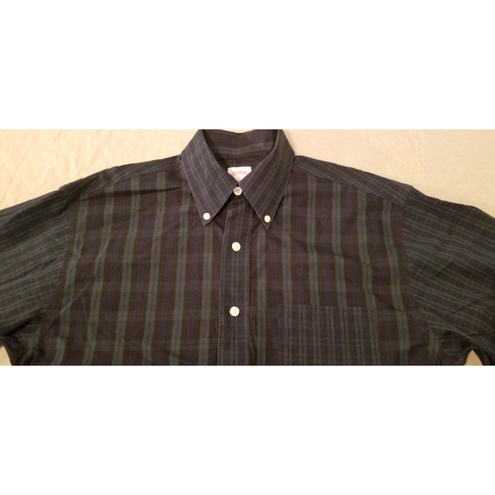 Brooks Brothers Brooks Brothers Dress Shirt Mens S Green Cotton Button Shirt Size 36R - 2 Thumbnail