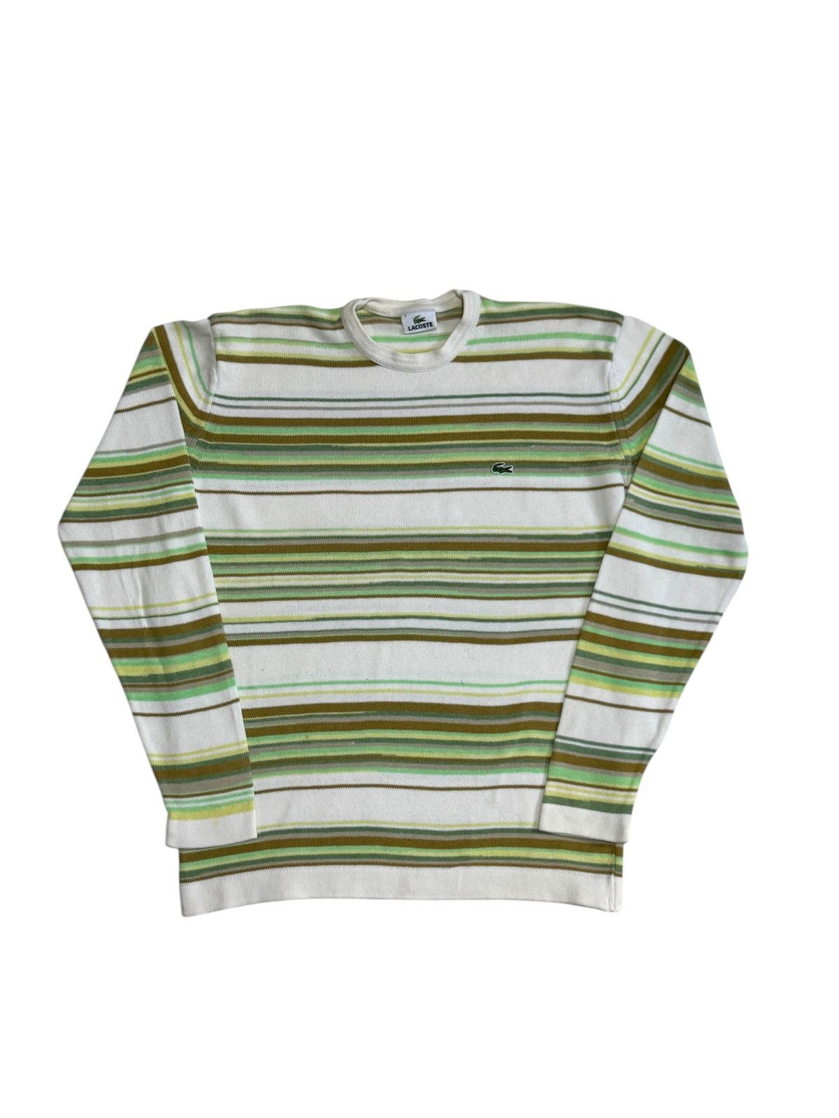 Lacoste Vintage Lacoste Sweater Strickpullover grün,braun,weiß M-L 5 Size US L / EU 52-54 / 3 - 1 Thumbnail