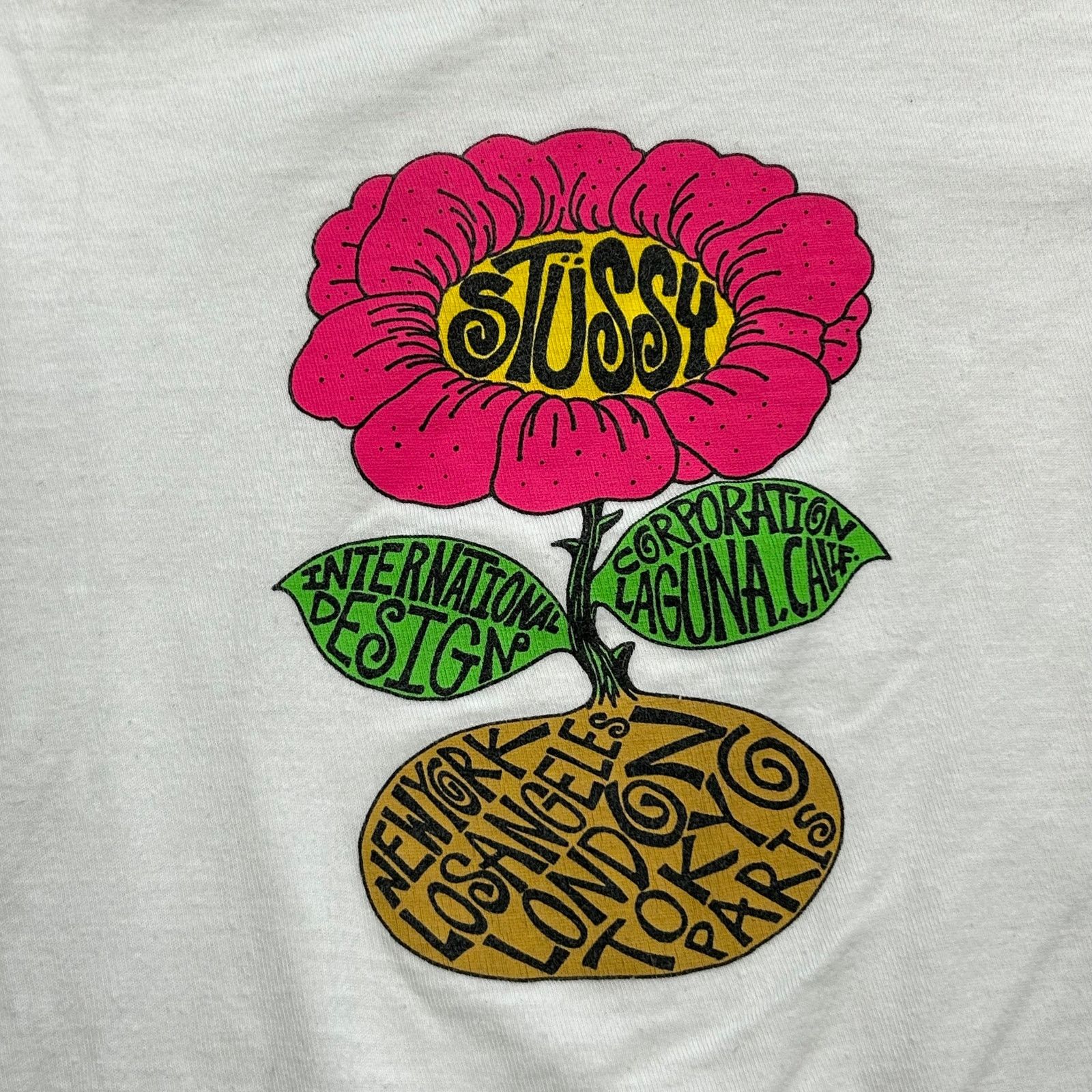 Stussy Stussy Sunflower Tee T shirt White Pink Size Small S B2 Size US S / EU 44-46 / 1 - 2 Thumbnail