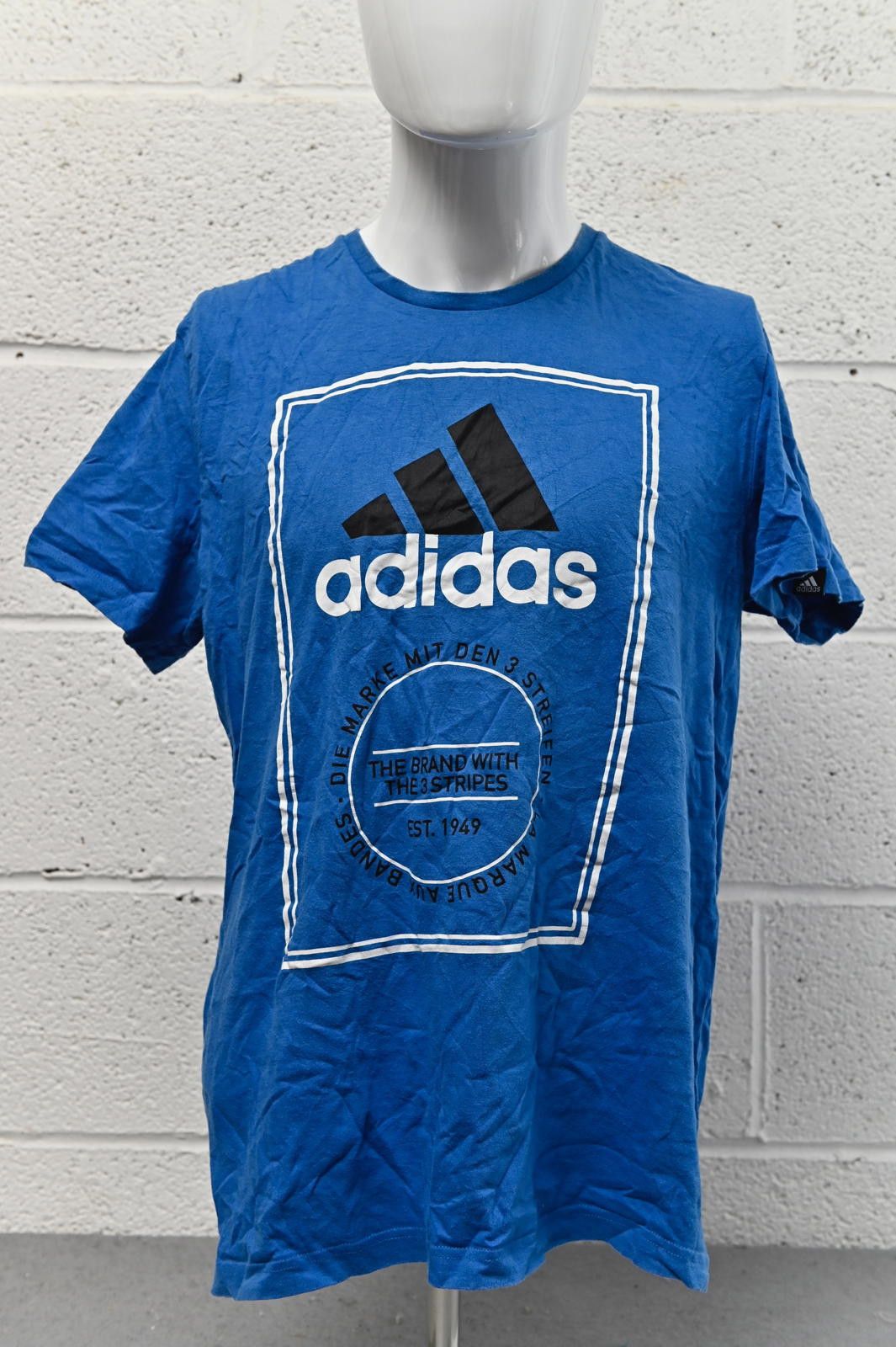 Adidas Adidas Blue Black Graphic T-Shirt Mens Size M Size US M / EU 48-50 / 2 - 1 Thumbnail