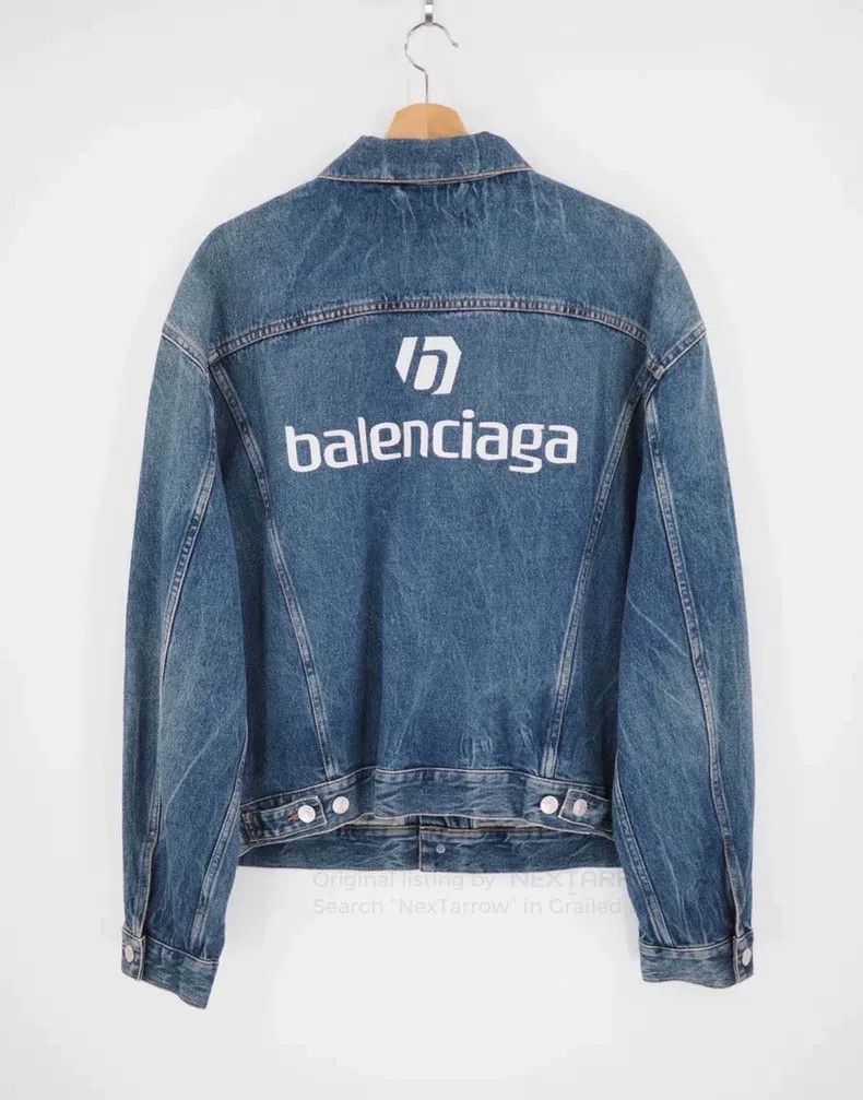 Balenciaga Balenciaga Blue embroidered denim jacket Size US S / EU 44-46 / 1 - 1 Thumbnail