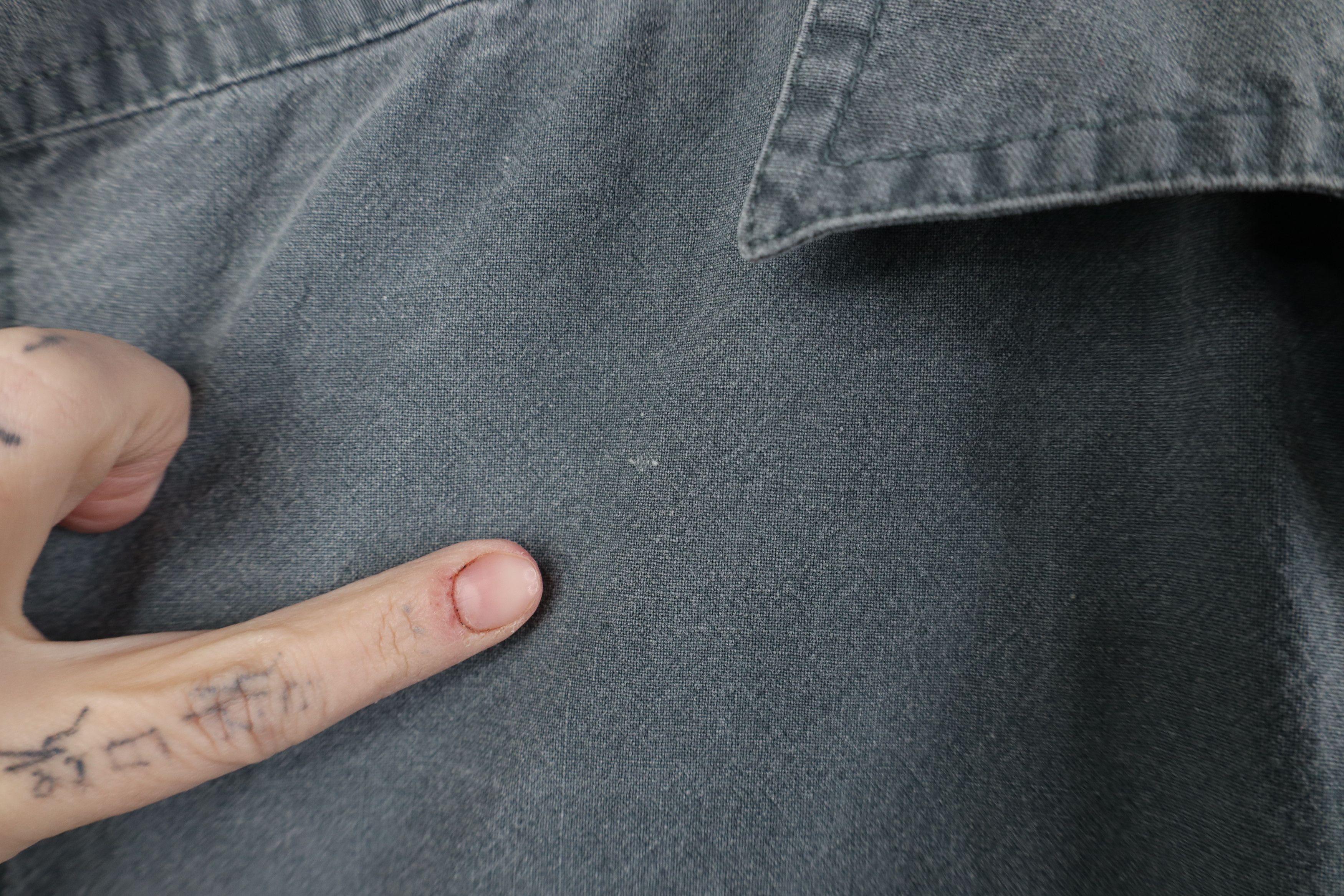 Vintage Vintage 90s Streetwear Stonewash Collared Button Shirt Green Size US M / EU 48-50 / 2 - 7 Thumbnail