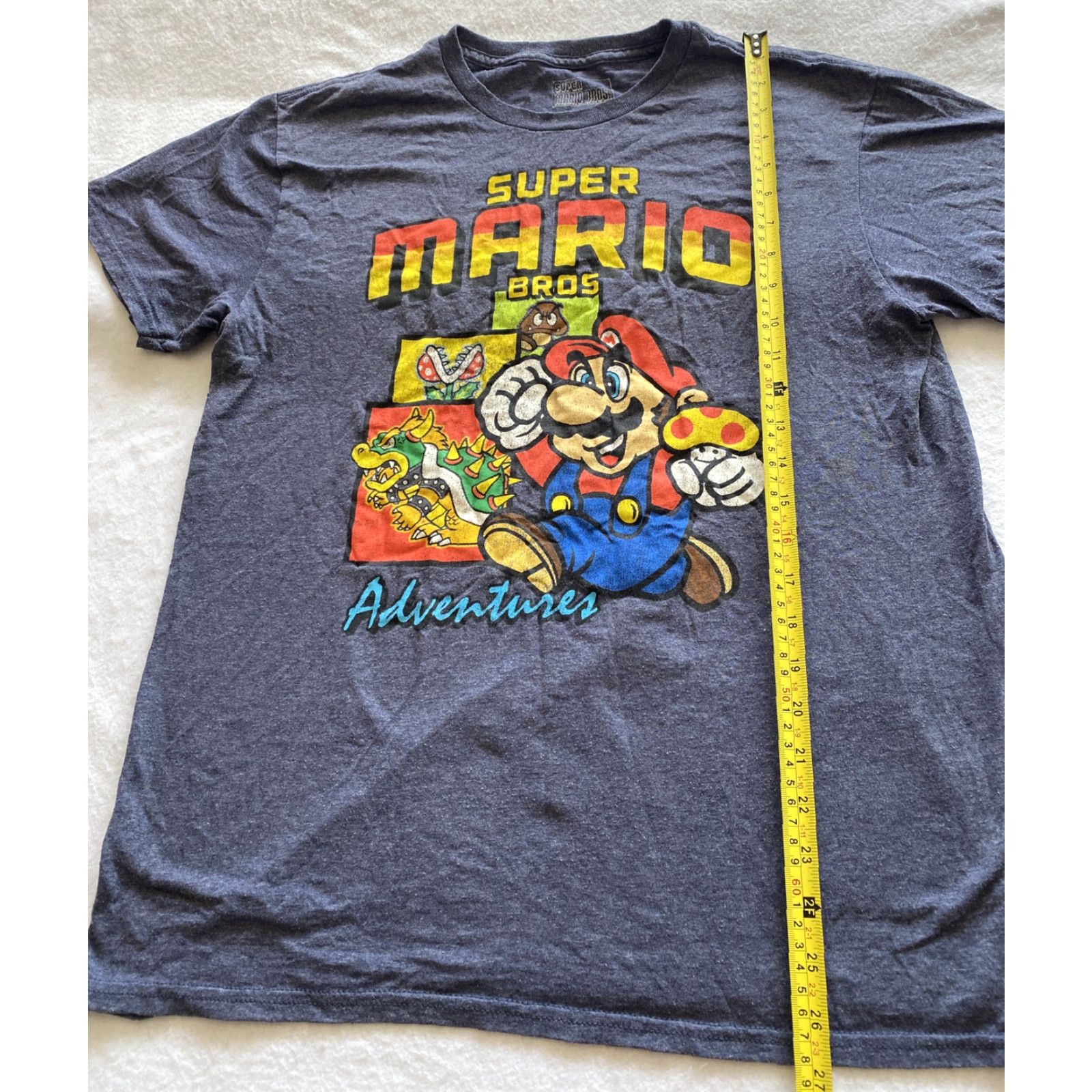 Vintage Super Mario Brothers T-Shirt Short-Sleeve Men L Blue Graphics 17-18 Size US L / EU 52-54 / 3 - 5 Thumbnail