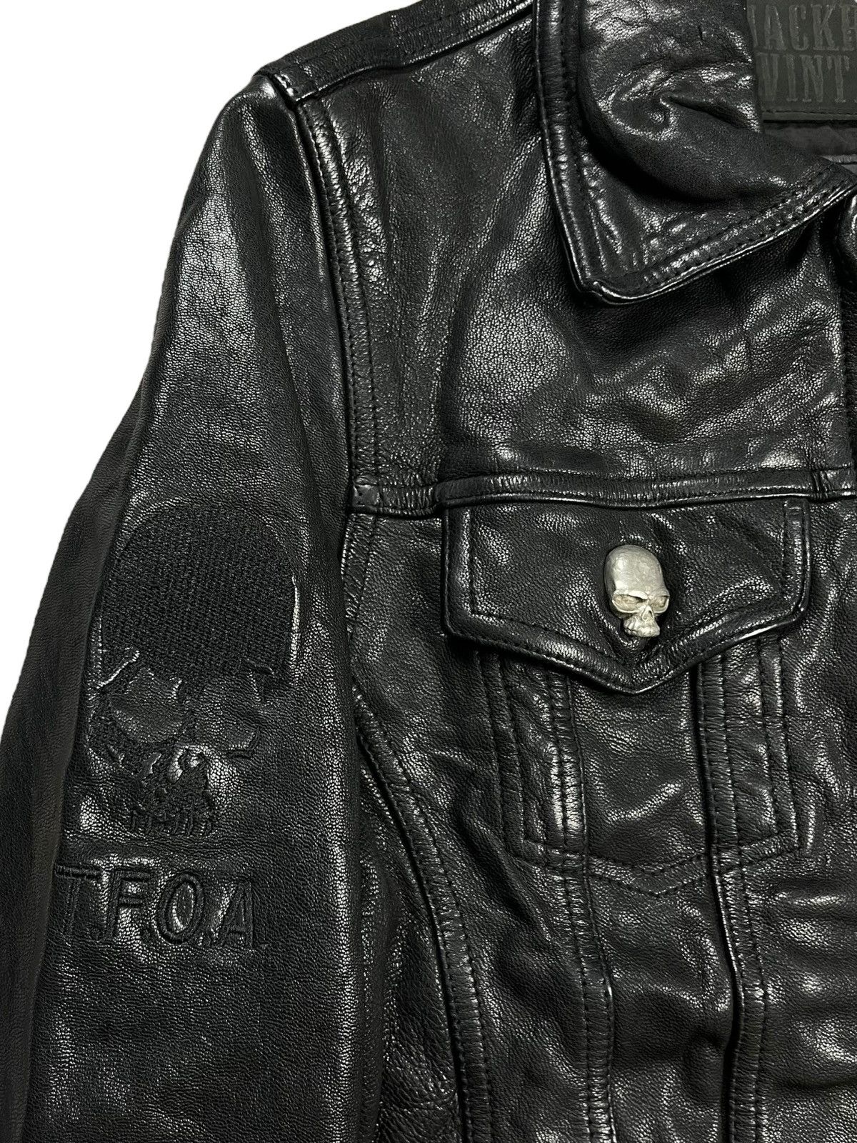 JACKROSE 2000s Jackrose x Collars - Skull Button Leather Jacket - Size US M / EU 48-50 / 2 - 9 Thumbnail