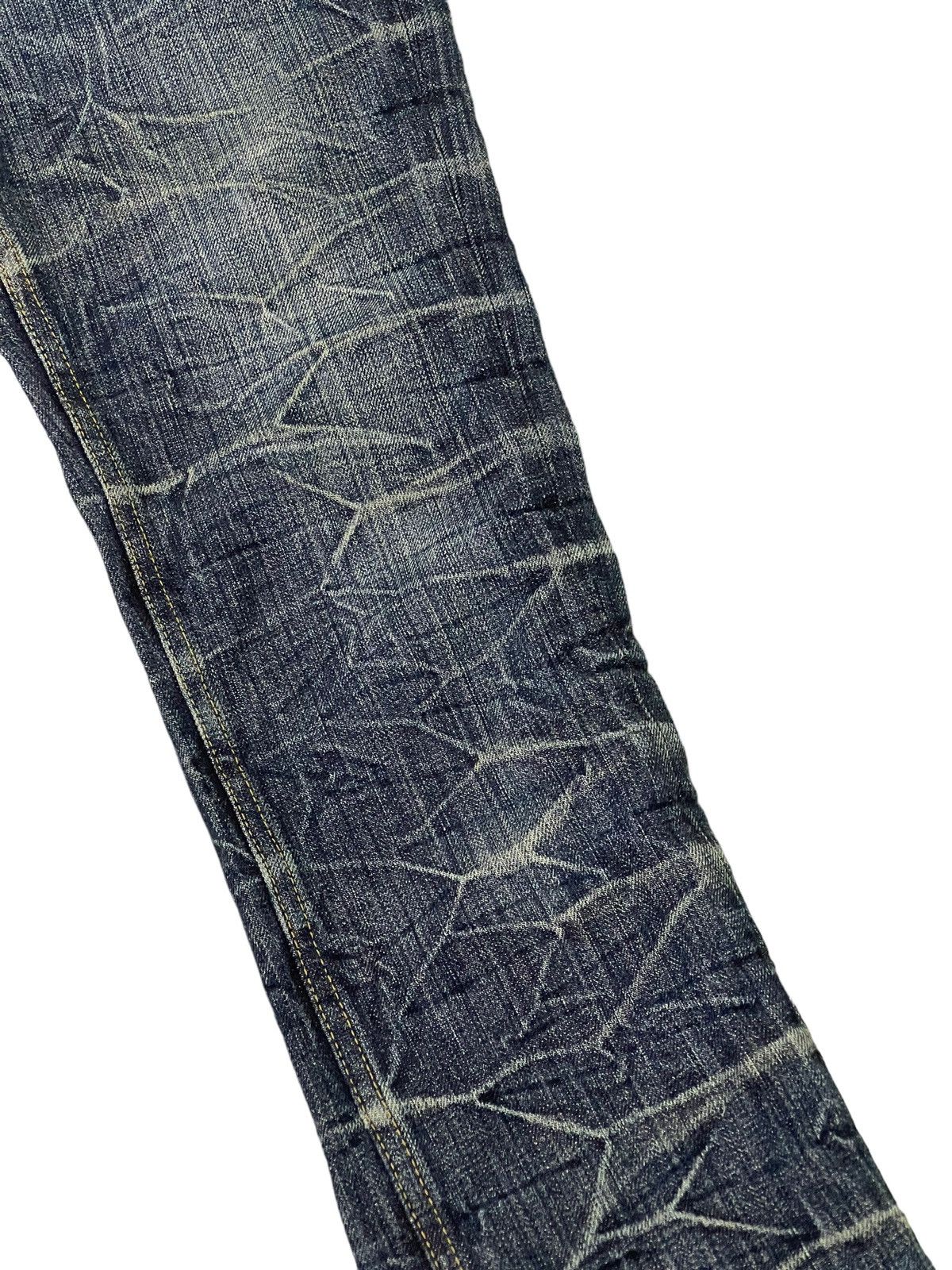 Japanese Brand Flare Jeans Brappers Honeycomb Distress Slim Low Rise 7🟦0 Size US 28 / EU 44 - 7 Thumbnail