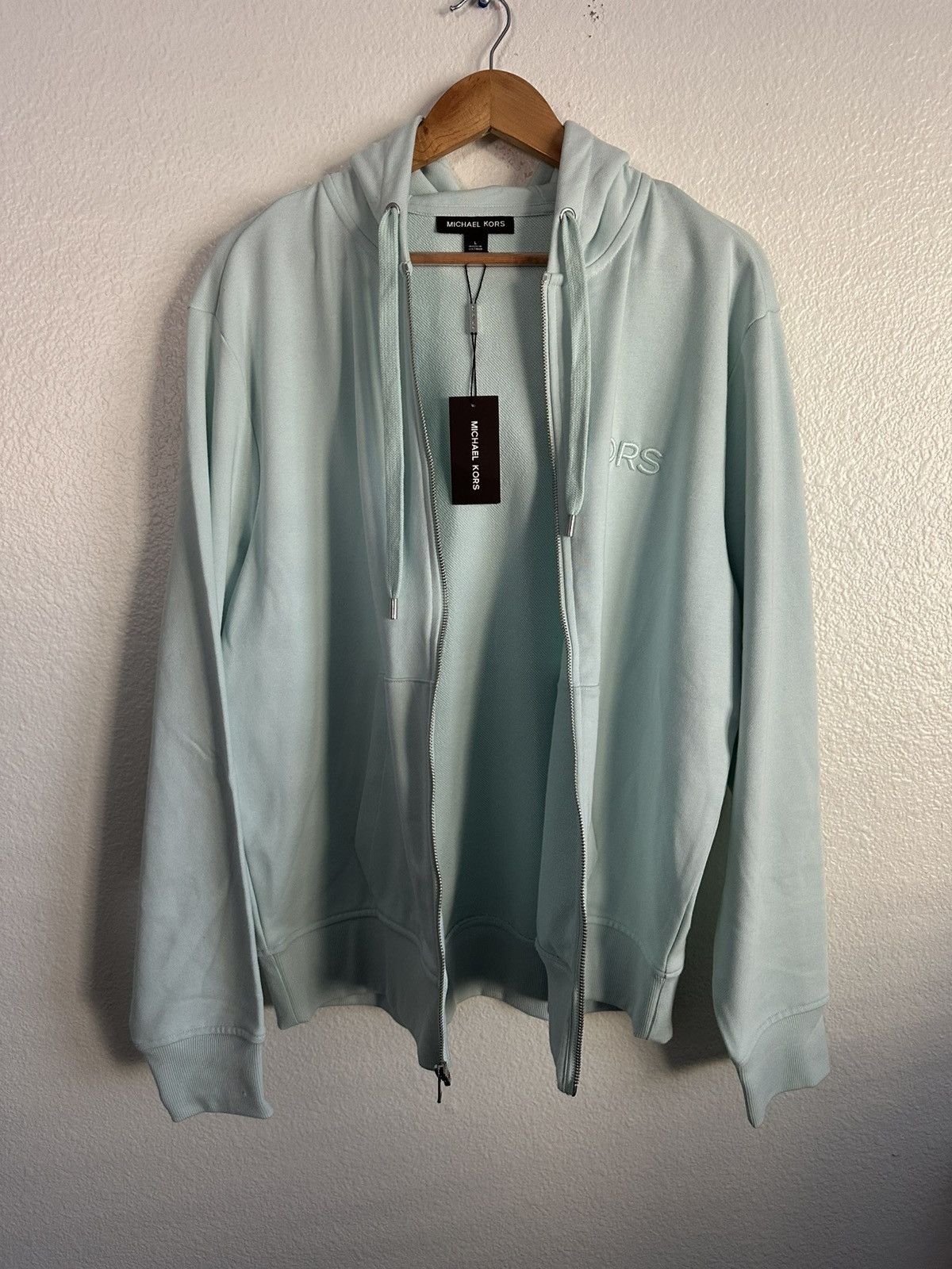 Michael Kors Michael Kors MK Logo Terry Fleece Hoodie Turquoise Tint Size US L / EU 52-54 / 3 - 3 Thumbnail