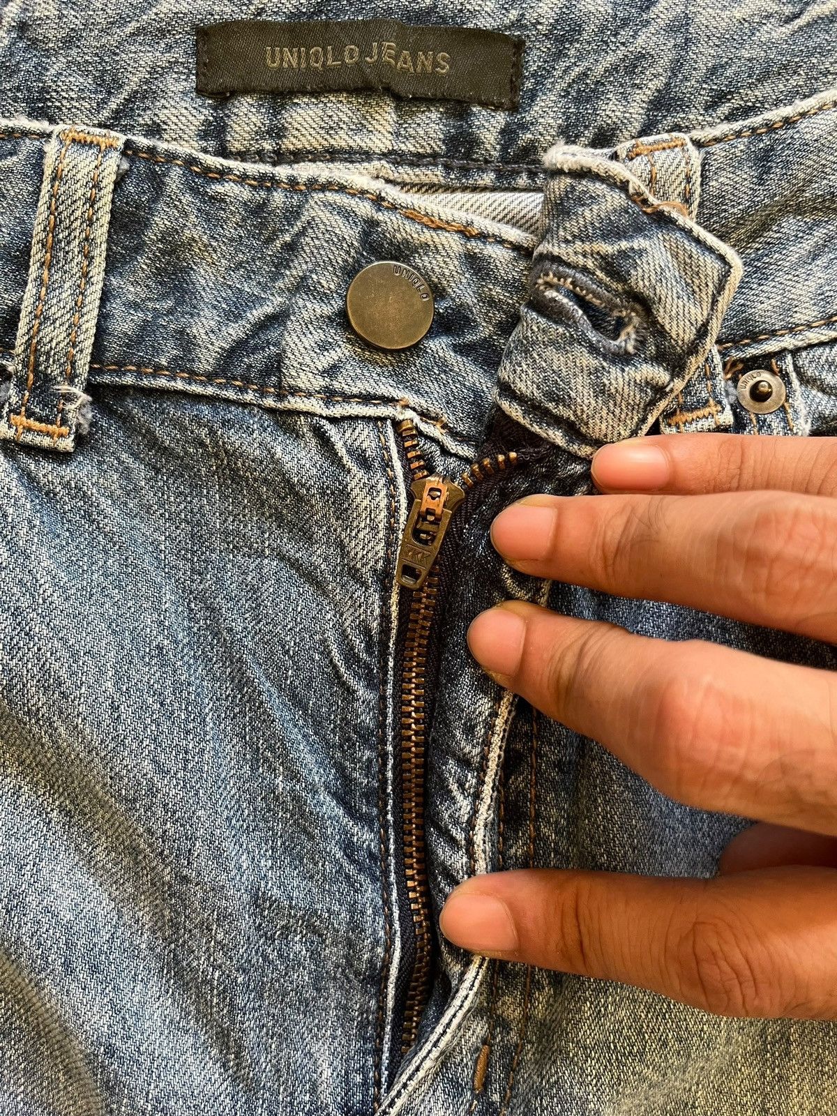 Japanese Brand × Uniqlo Vintage Japanese Uniqlo Blue Wash Flare Jeans 27x29 Size US 27 - 3 Thumbnail