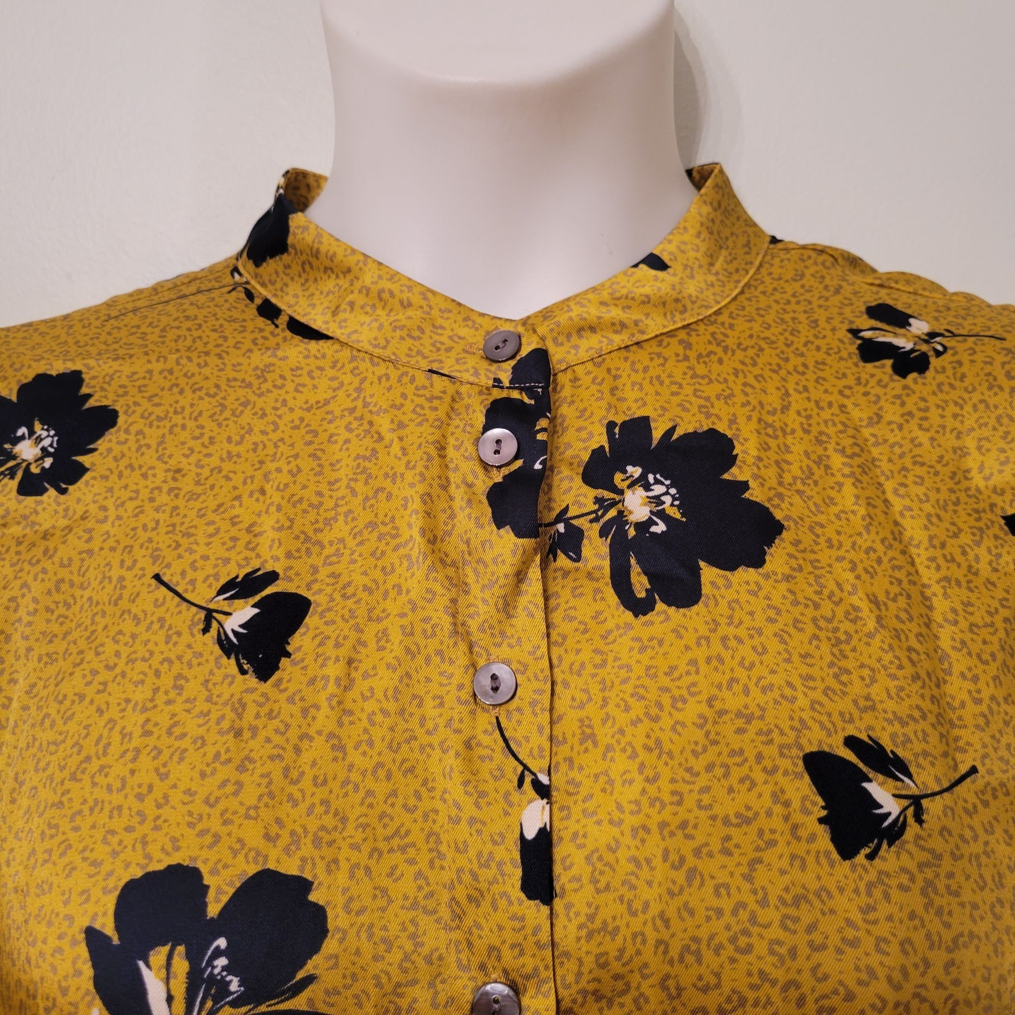 Rebecca Minkoff Rebecca Minkoff Yellow Floral Ruffle Hem XL HELEN Shirtdress Size XL / US 12-14 / IT 48-50 - 5 Thumbnail