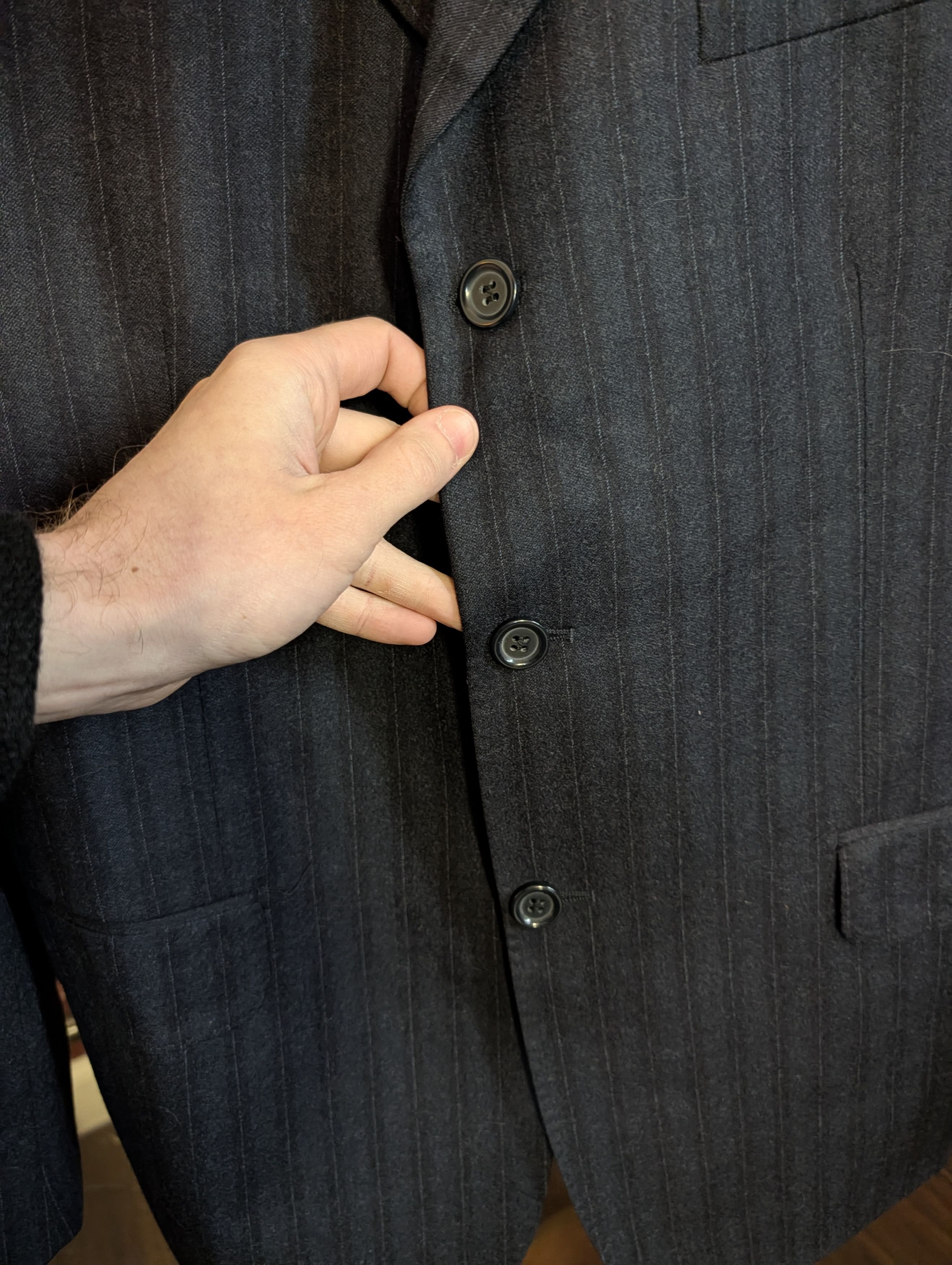 Vitale Barberis Canonico VALENTINE Flannel Barberis super 120s wool jacket Italy Size 40R - 3 Thumbnail