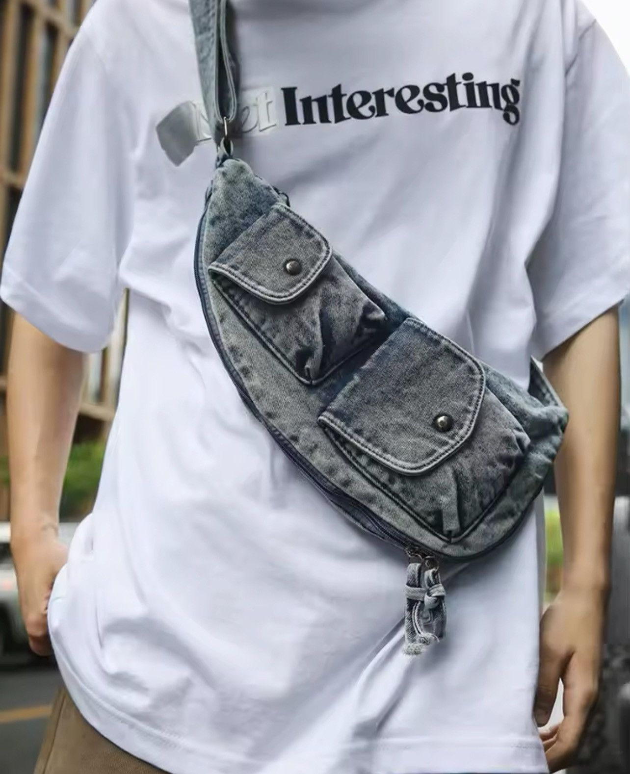 Vintage Denim Crossbody Bag Size ONE SIZE - 1 Thumbnail