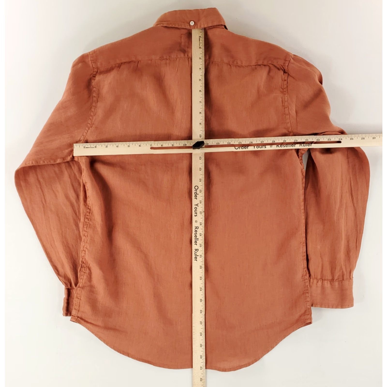 Taylor Stitch Taylor Stitch Shirt Long Sleeve 100% Linen Burnt Orange Lightweight Mens L 42 Shirt Mens L Orange Linen Burnt Orange Size US L / EU 52-54 / 3 - 6 Thumbnail
