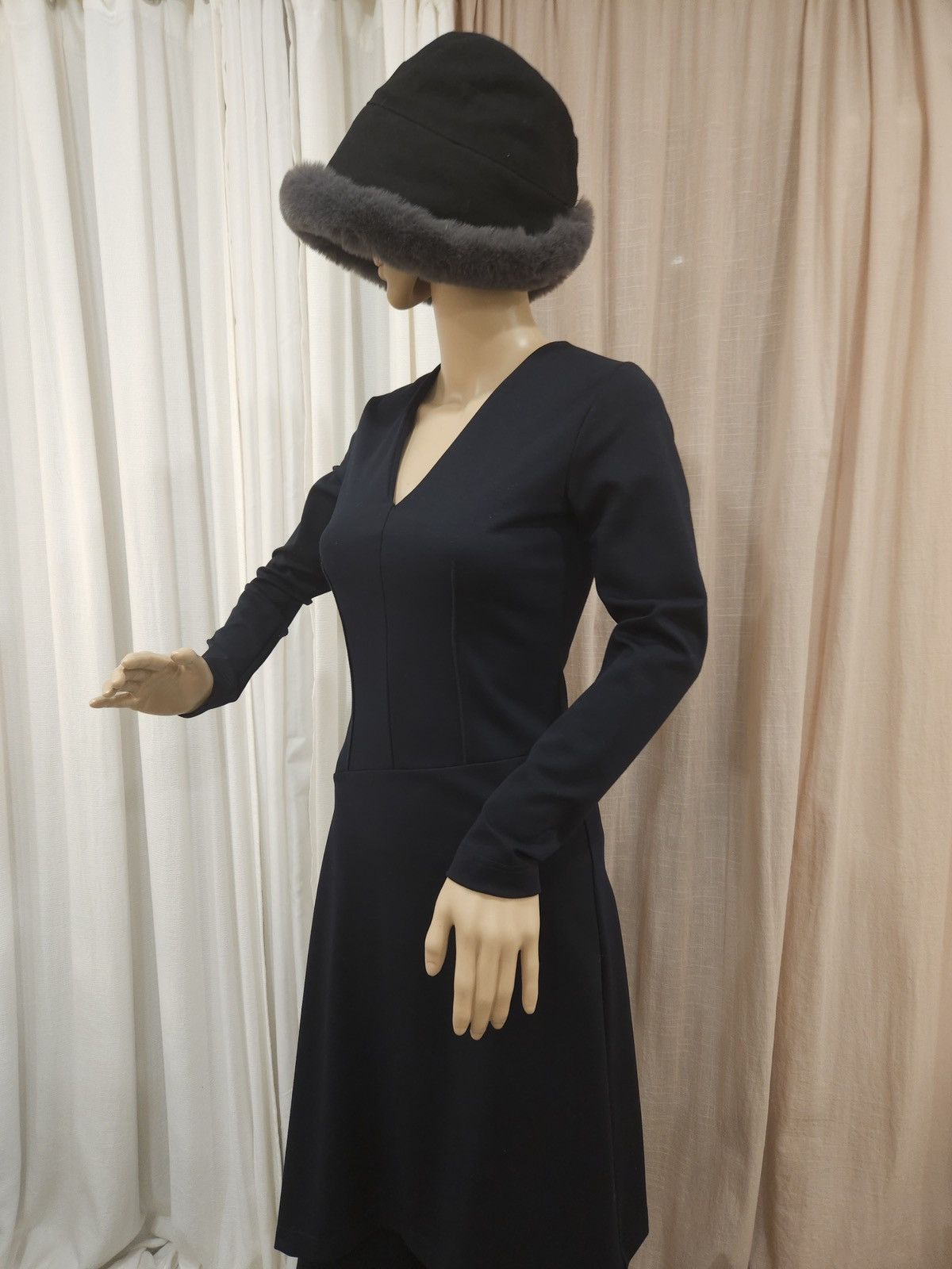 Designer × Vintage PIETRO FILIPI Elastic Asymmetrical Hem Deep-V Slim Fit Dress Size S / US 4 / IT 40 - 6 Thumbnail