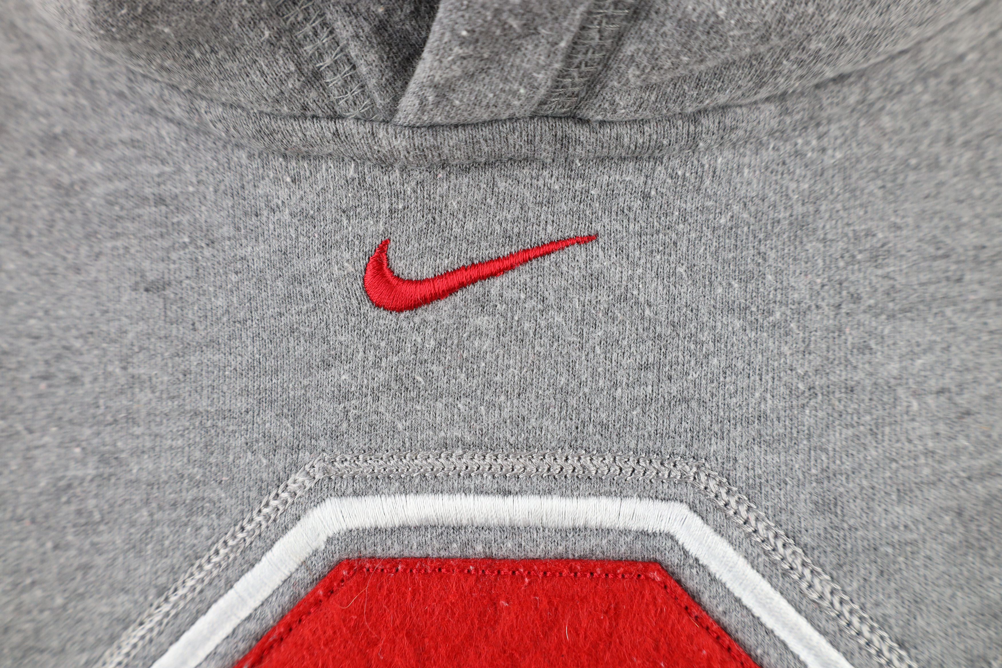 Nike × Vintage Vintage Nike Center Swoosh Ohio State University Hoodie Gray Size US L / EU 52-54 / 3 - 5 Thumbnail