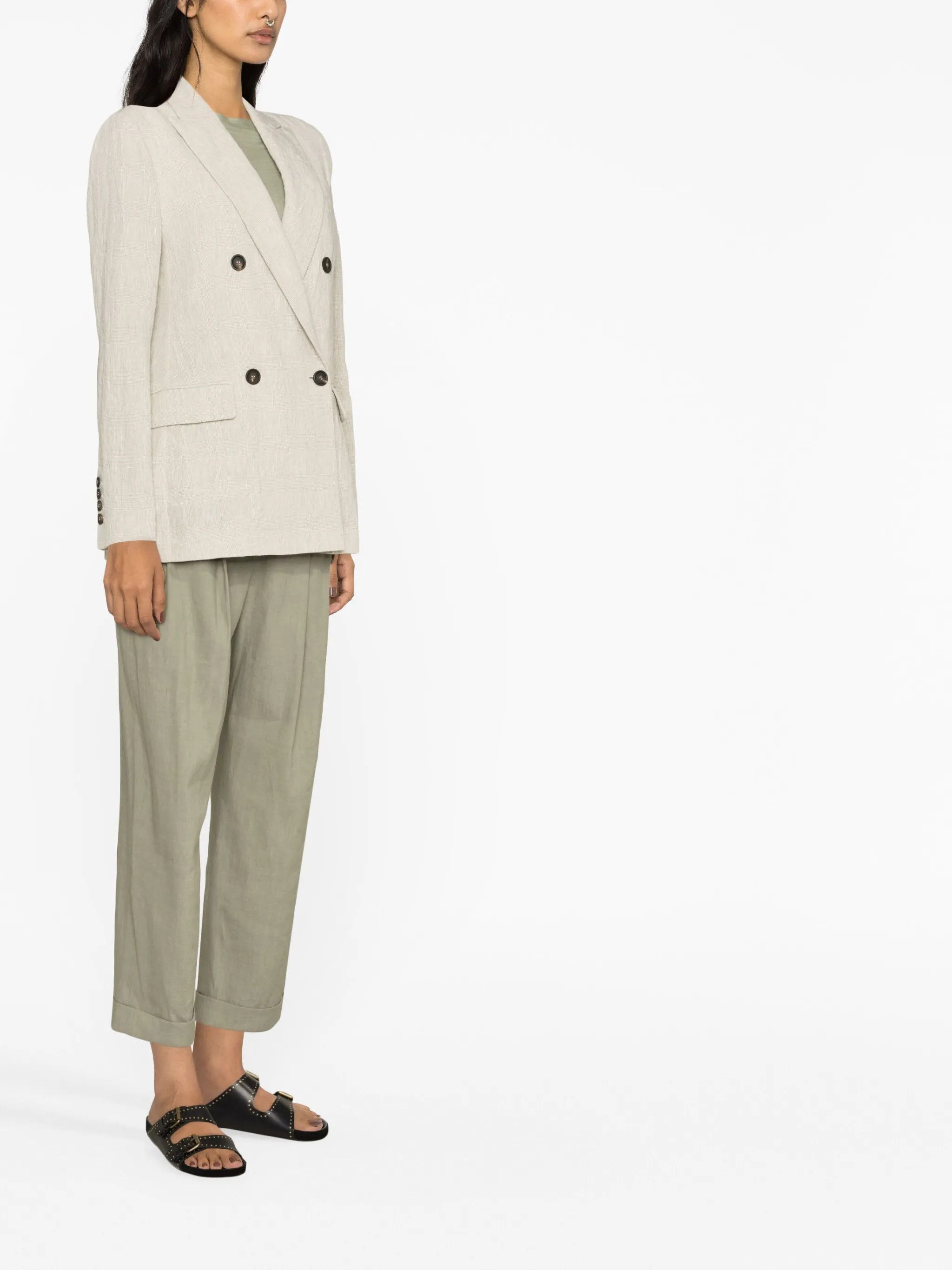 Brunello Cucinelli o1y0725 Blazer in Light Gray Size M / US 6-8 / IT 42-44 - 2 Thumbnail