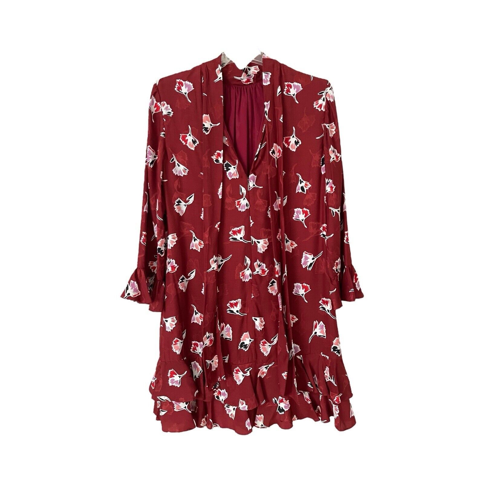 Rebecca Taylor Rebecca Taylor Ikat Paintbrush Ruffle Dress SZ 6 Retail $395 Size M / US 6-8 / IT 42-44 - 2 Thumbnail