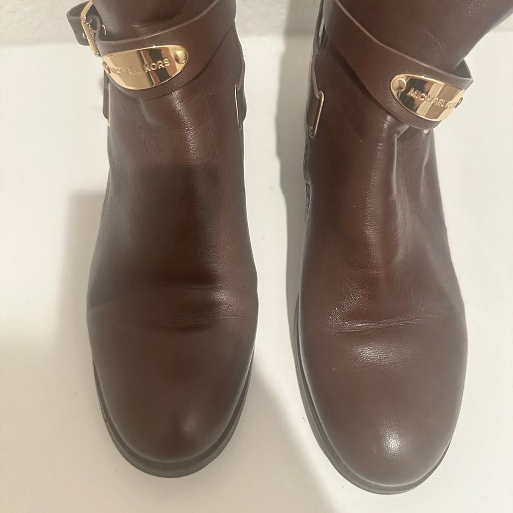 Michael Kors MICHAEL Michael Kors Arley Moto Buckled Ankle Boots Brown 8 Size US 8 / IT 38 - 3 Thumbnail