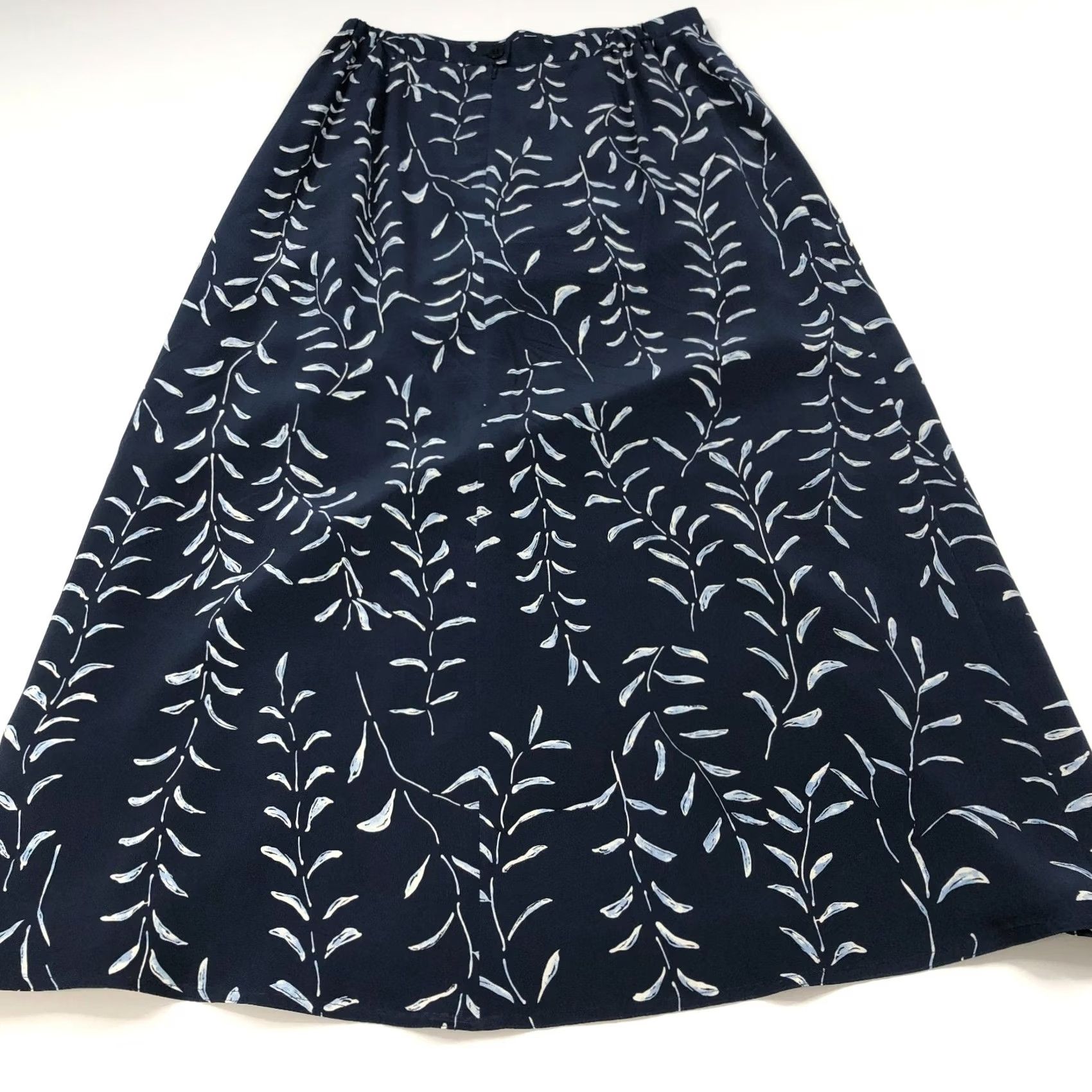Vintage Due Per Due 100% Silk Lined Maxi Skirt Blue 10 Fits 29In Button Zip PLS READ Size 32" / US 10 / IT 46 - 5 Thumbnail