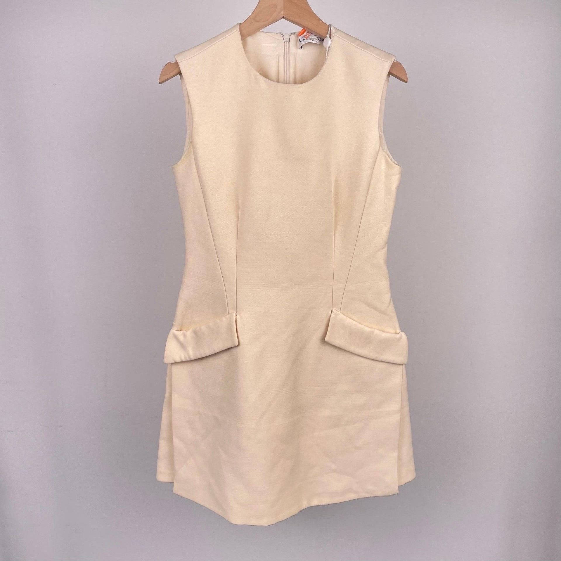Dior Dior Light Yellow Silk Wool Dress Size XXS / US 00 / IT 34 - 1 Thumbnail