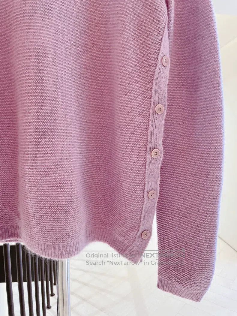 Loro Piana Loro Piana Pink side-button cashmere sweater Size S / US 4 / IT 40 - 4 Thumbnail