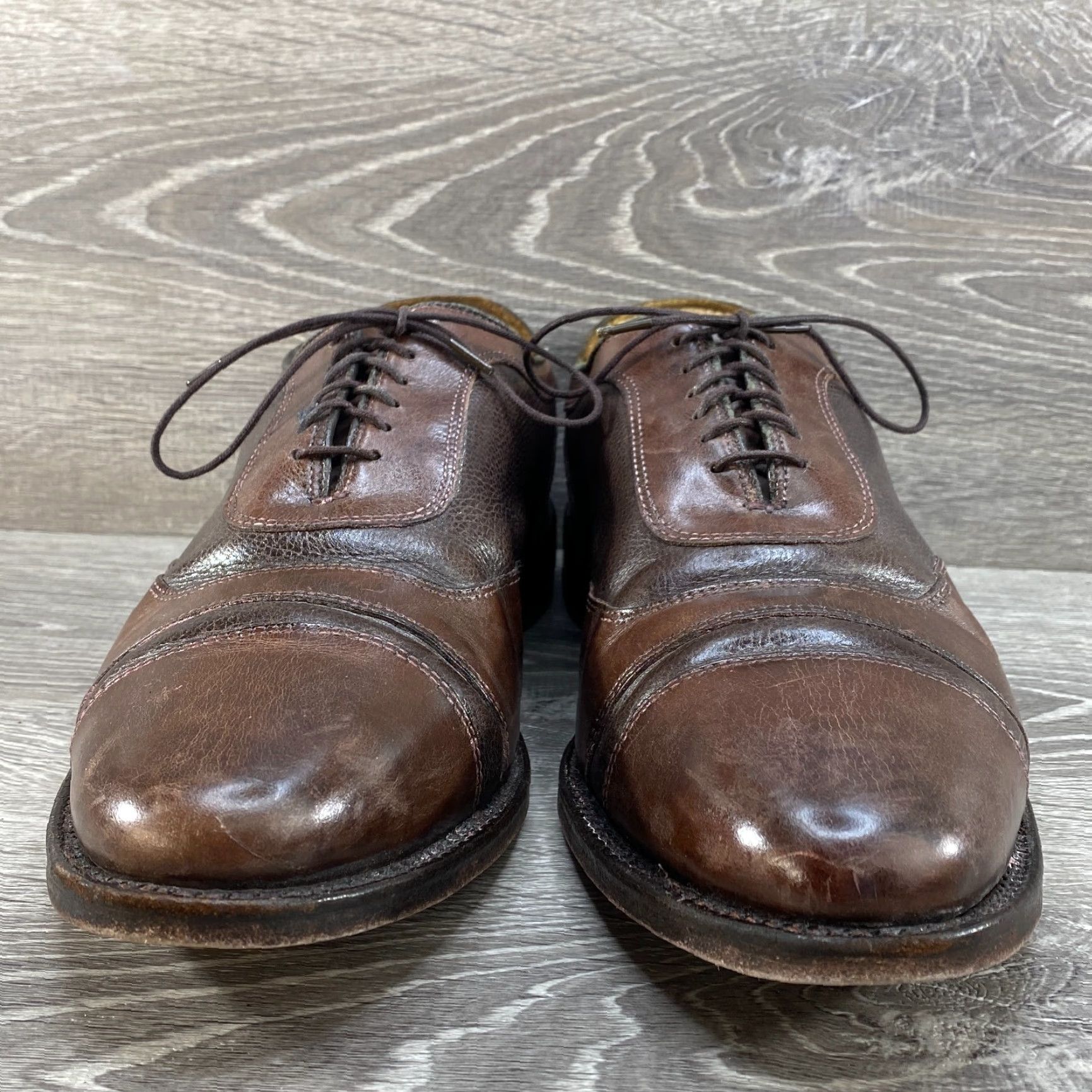 Allen Edmonds VINTAGE ALLEN EDMONDS Winhall 6448 Brown Cap Toe Oxford Leather Dress Shoes Size 10 D Mens Shoes Size ONE SIZE - 4 Thumbnail
