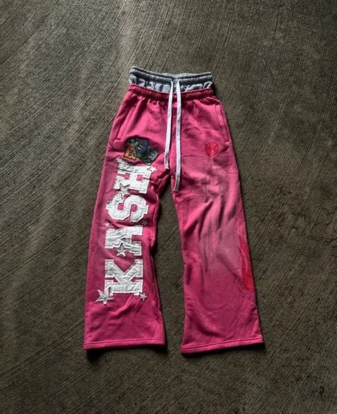 Double Waist Pink Boxer Baggy Sweatpants