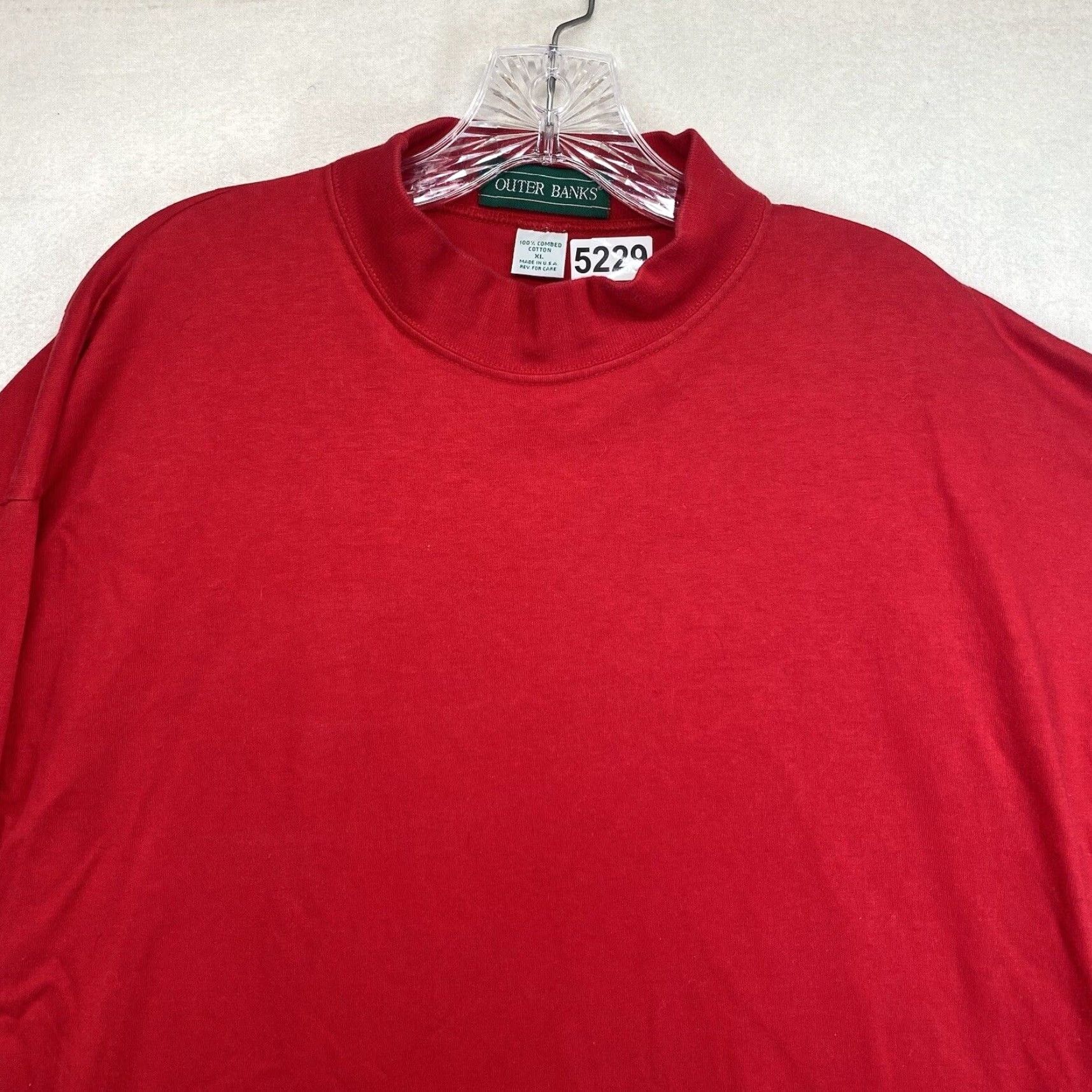 Vintage VINTAGE Outer Banks Men's Long Sleeve T-Shirt Size Large Red Knit Solid Ski Club 90s Retro Size US L / EU 52-54 / 3 - 3 Thumbnail