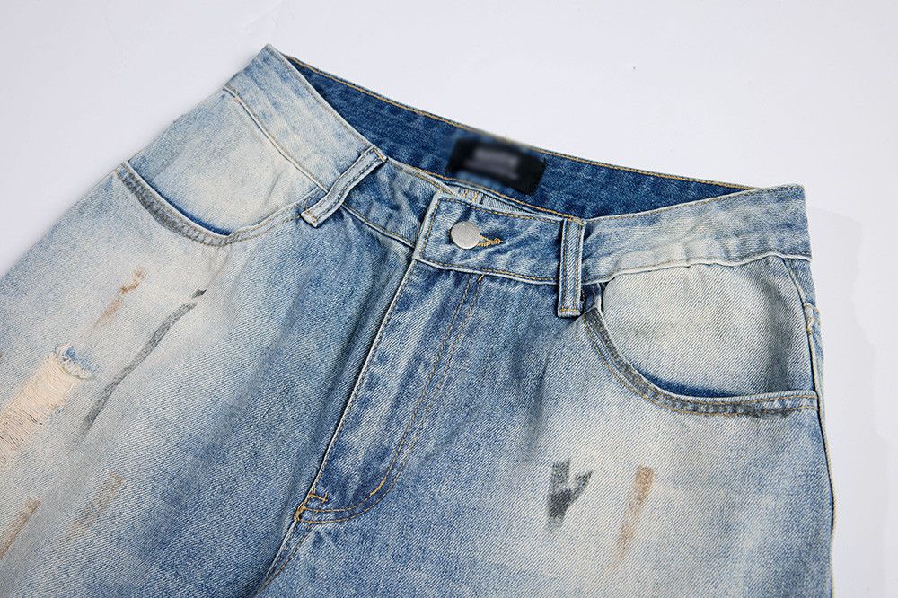Vintage Men's loose washed gradient distressed dirty jeans Size US 32 / EU 48 - 3 Thumbnail