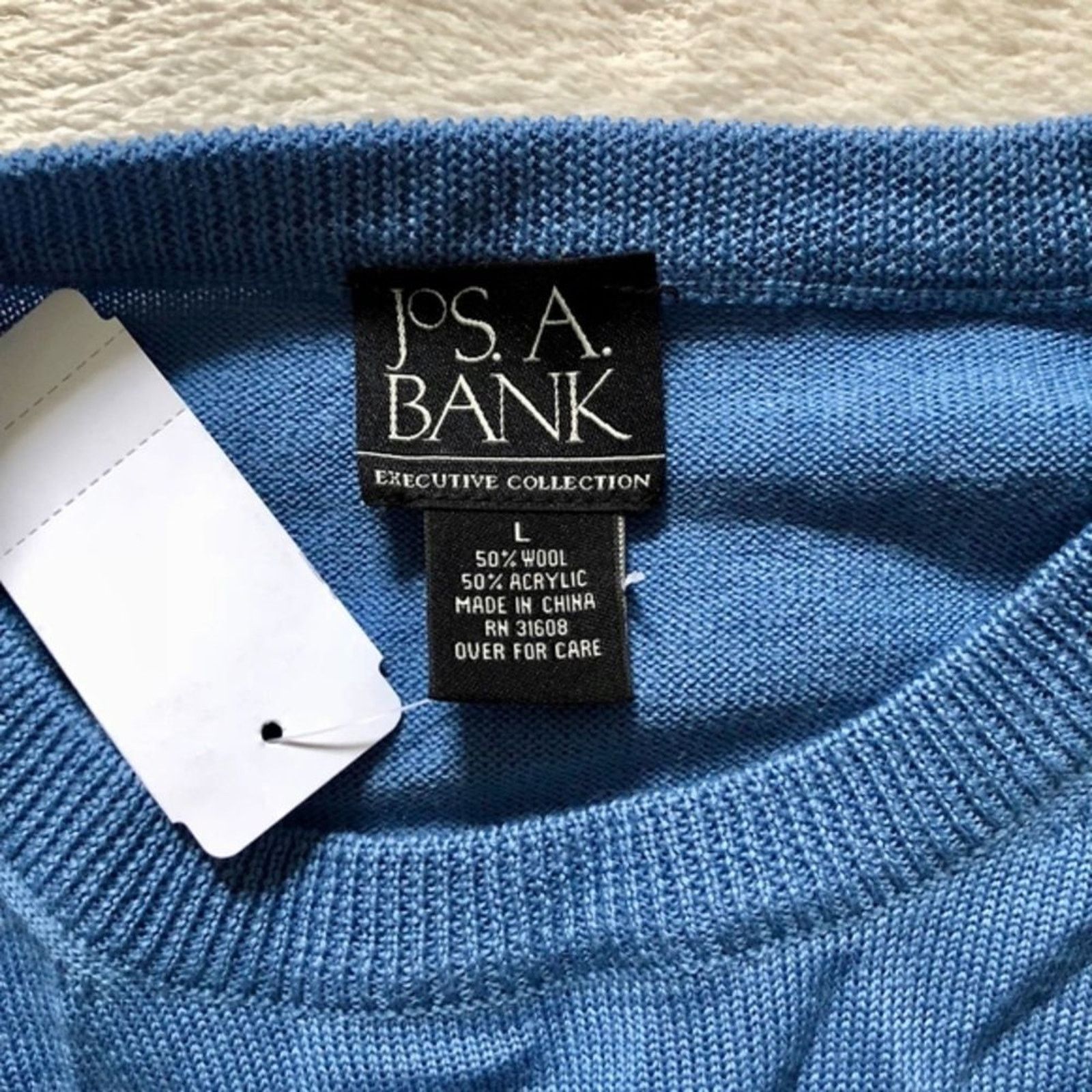 Jos. A. Bank Jos A. Bank executive blue crewneck knit sweater | Sz L, NWT Size US L / EU 52-54 / 3 - 4 Thumbnail