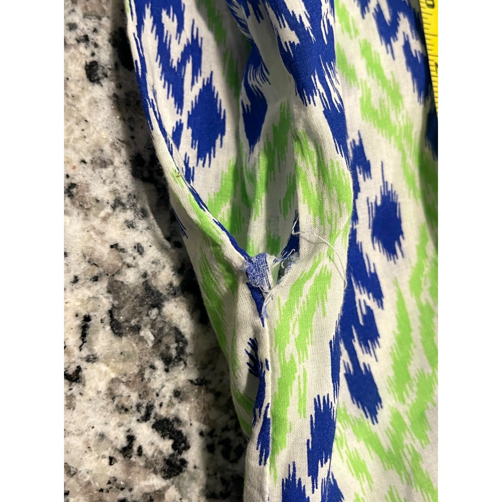 Vintage Gretchen Scott Ikat Dori Dress Embroidered Knee Length Womens XS Green/Blue - Flawless? (But must not introduce new info) Size XS / US 0-2 / IT 36-38 - 4 Thumbnail