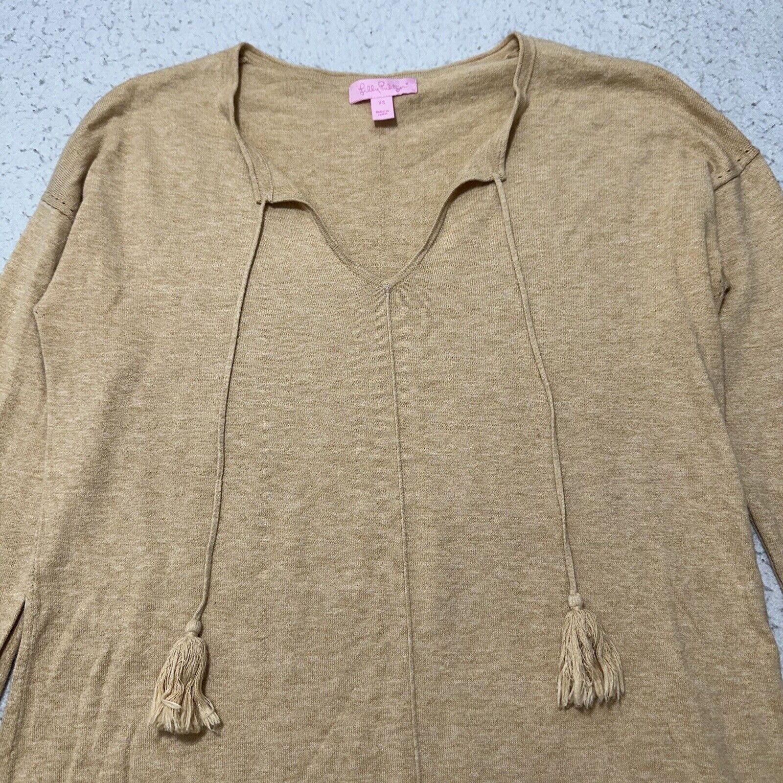 Lilly Pulitzer Lilly Pulitzer XS Lightweight Boho Sweater Tasseled Cream Size XS / US 0-2 / IT 36-38 - 2 Thumbnail