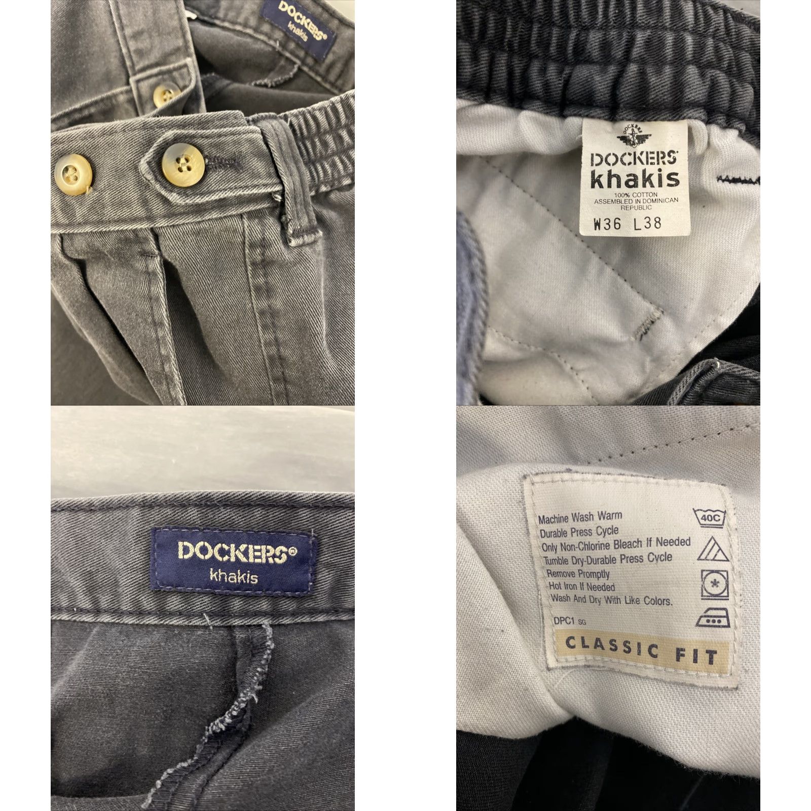 Dockers VINTAGE Dockers Men's Classic Fit Faded Black Casual Pants Size 36x38 Cotton Khakis Size US 36 / EU 52 - 8 Thumbnail