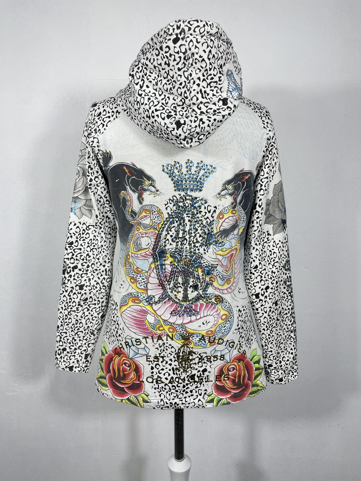 Christian Audigier × Ed Hardy × Vintage Christian Audigier Ed Hardy Retro 00s Hoodie With Crystals Size M / US 6-8 / IT 42-44 - 2 Thumbnail