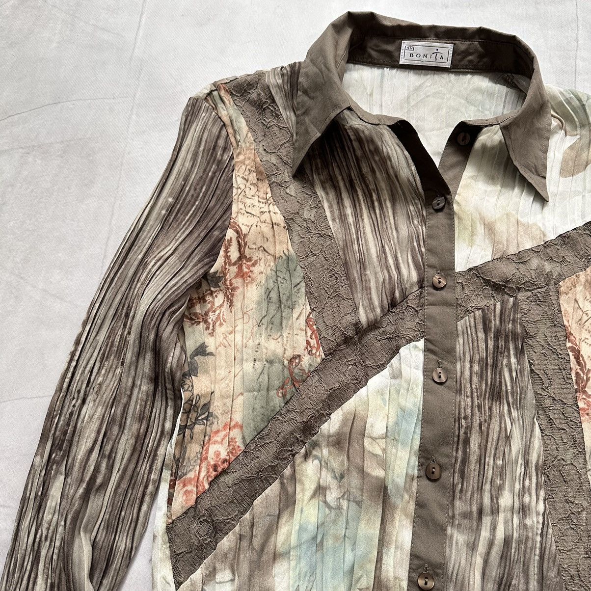 Pleats Please Issey Miyake Bonita Issey Miyake Pleats Please Style Pleated Lace Shirt Size M / US 6-8 / IT 42-44 - 3 Thumbnail