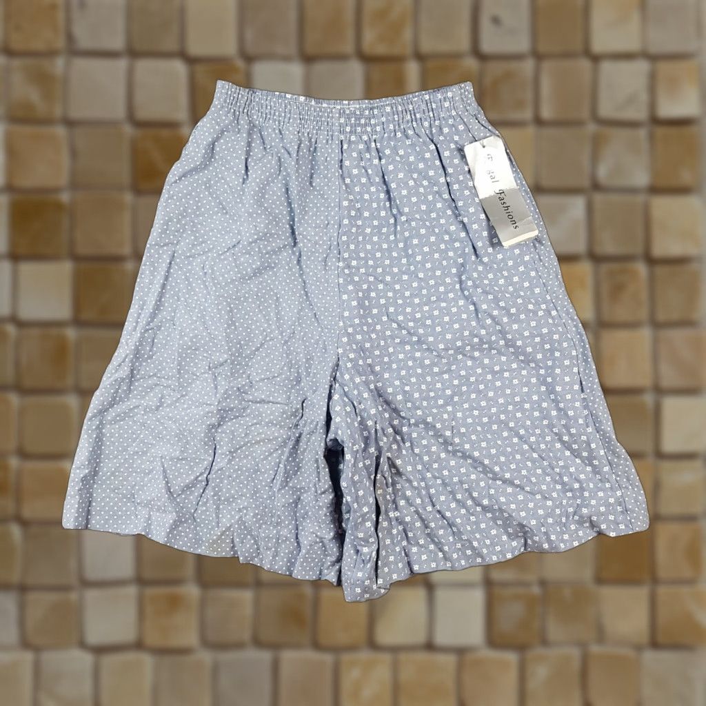 Vintage VINTAGE 80s Regal Polka Dot Flower High Waist Relaxed Paper Bag Shorts Women's XS Blue Size 26" / US 2 / IT 38 - 1 Thumbnail