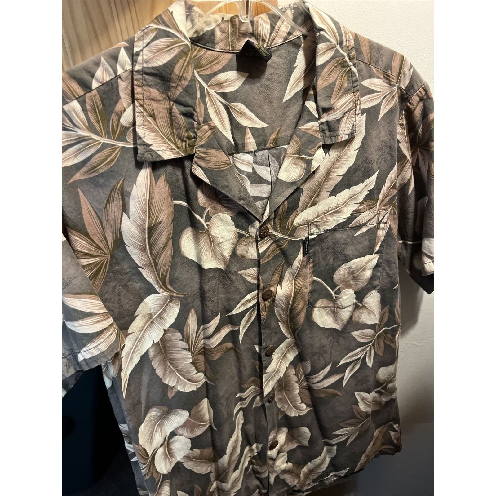 Other Palmwave Hawaii Shirt Men’s XL Gray Green Floral SS Cotton Size US XL / EU 56 / 4 - 9 Thumbnail