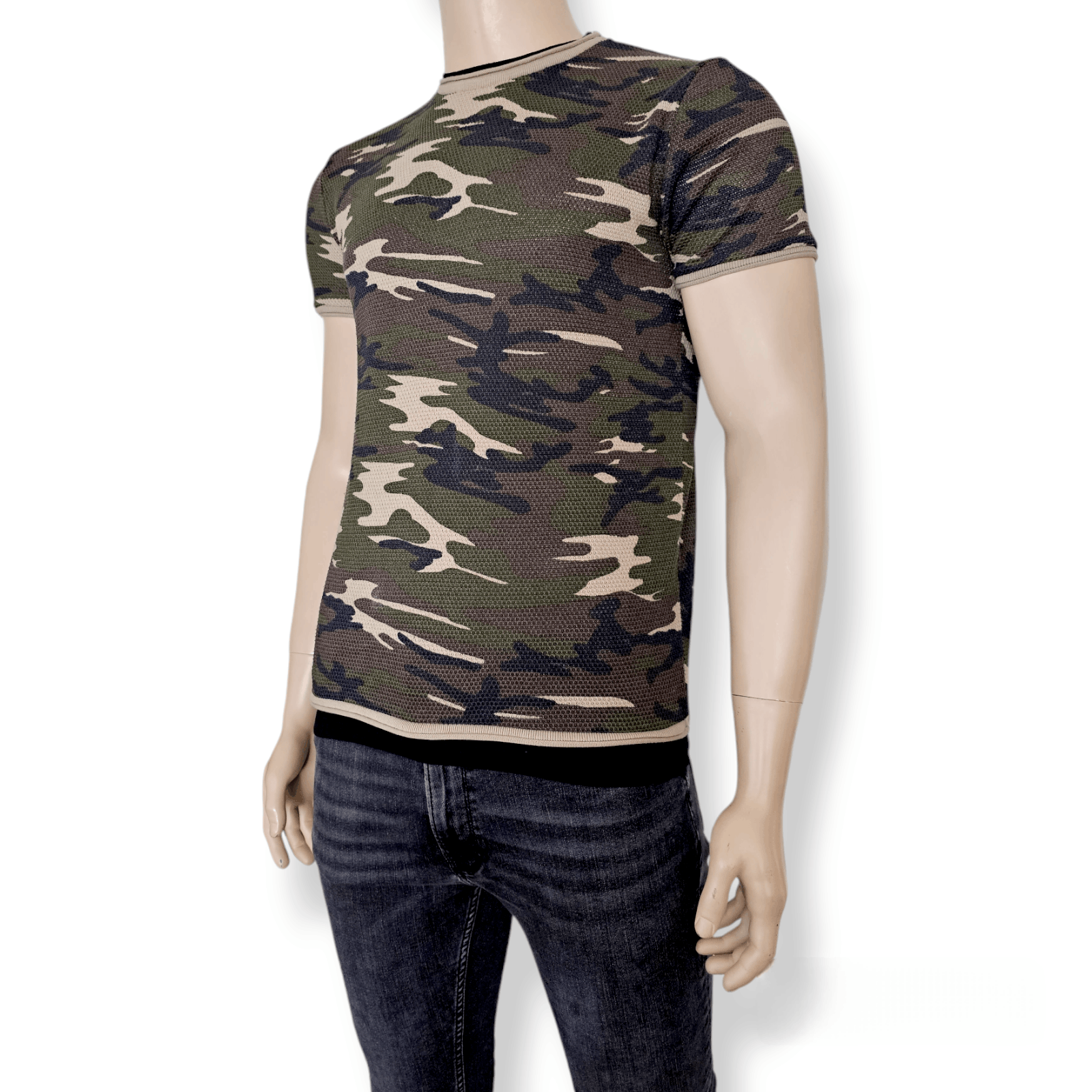 Zara Zara Man Camo Print Waffle Knit Muscle Shirt Size US L / EU 52-54 / 3 - 6 Thumbnail