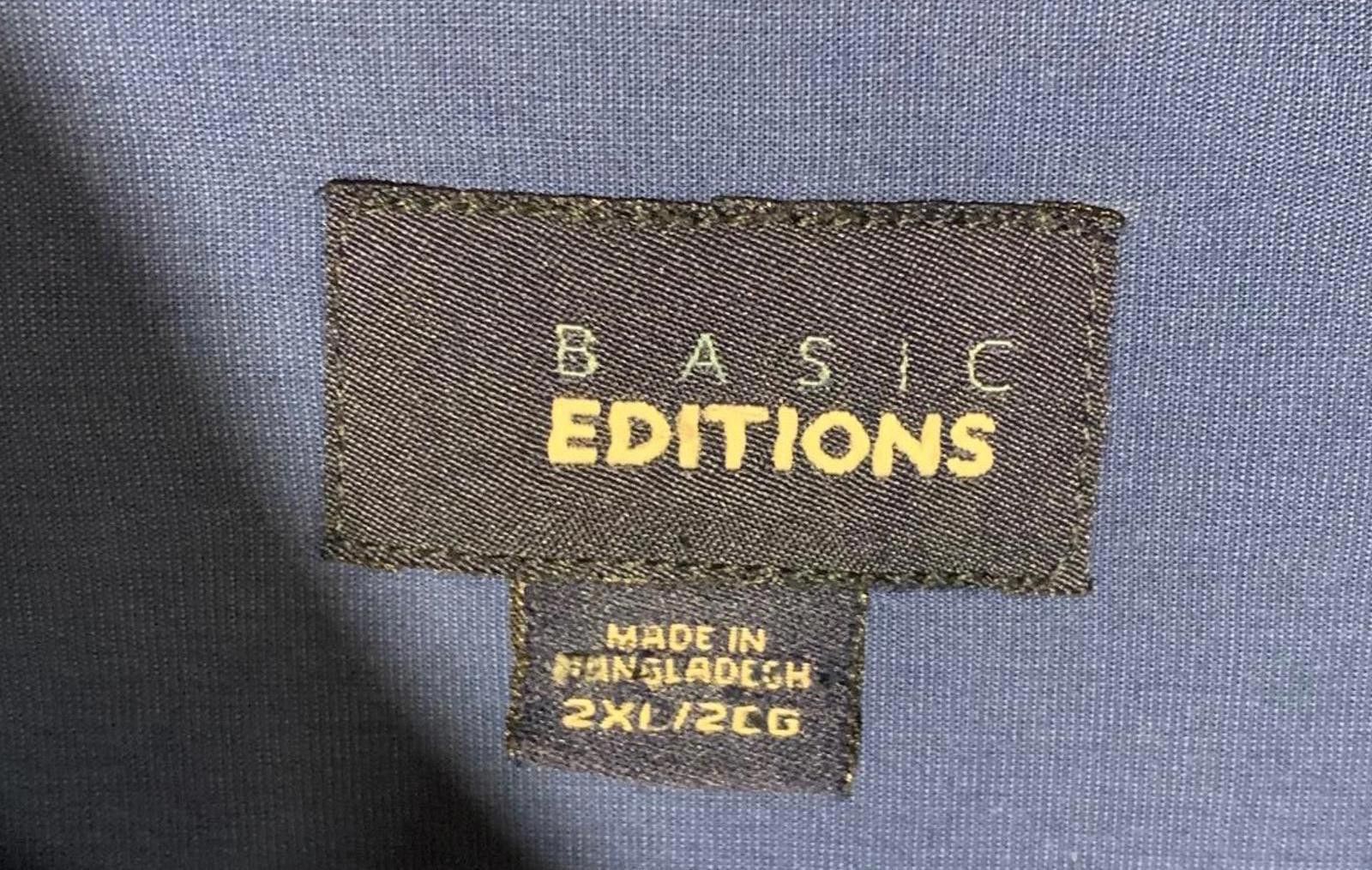 Basic Editions Basic Edition Men's 2XL Blue Short Sleeve Button-Up Shirt Size US XXL / EU 58 / 5 - 3 Thumbnail