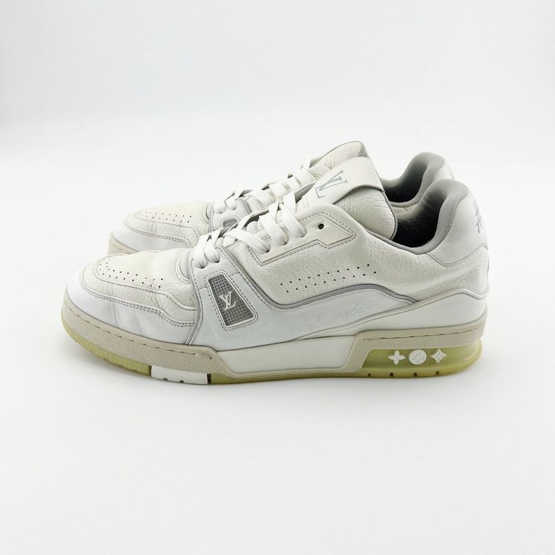 Louis Vuitton Louis Vuitton White Leather Trainer Sneakers 0079 Size US 10 / IT 40 - 1 Thumbnail
