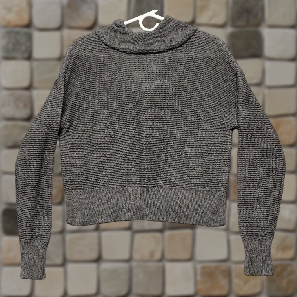 Vintage All in Motion Womens Gray Cropped Hooded Sweater Top XS 3" Slits NWOT Size XS / US 0-2 / IT 36-38 - 1 Thumbnail
