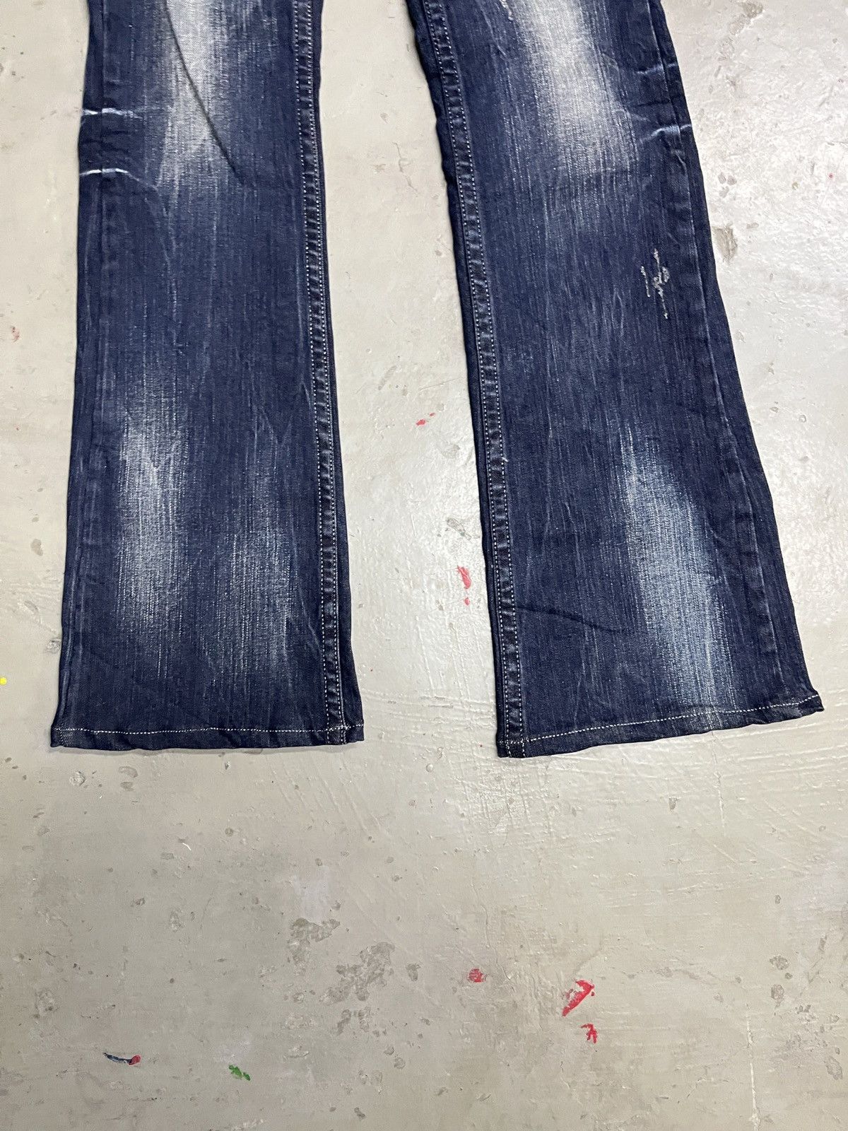 Japanese Brand Japanese Punk Indigo Flare Lightning Wash Pasta Denim Size US 29 - 13 Thumbnail
